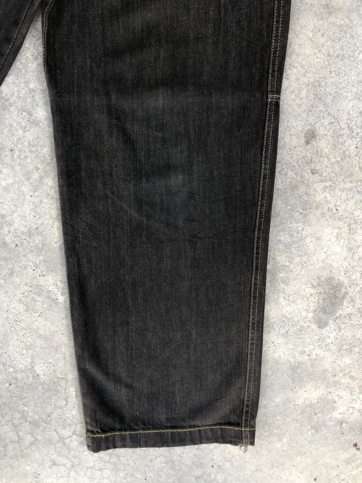 DrunknMunky Drunkn Munky Spellout Embroidered Jeans Baggy Jeans hip hop Size US 31 - 7 Thumbnail