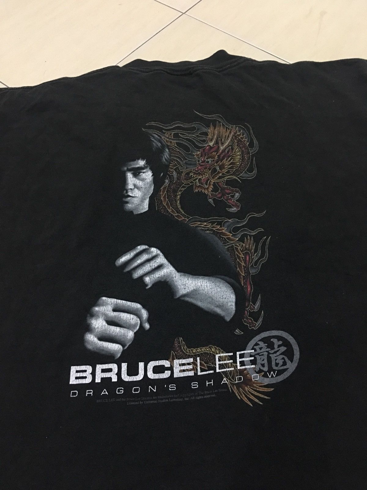 Vintage Vintage 90s Bruce Lee movie film Graphic Black T Shirt Size US XXL / EU 58 / 5 - 6 Thumbnail