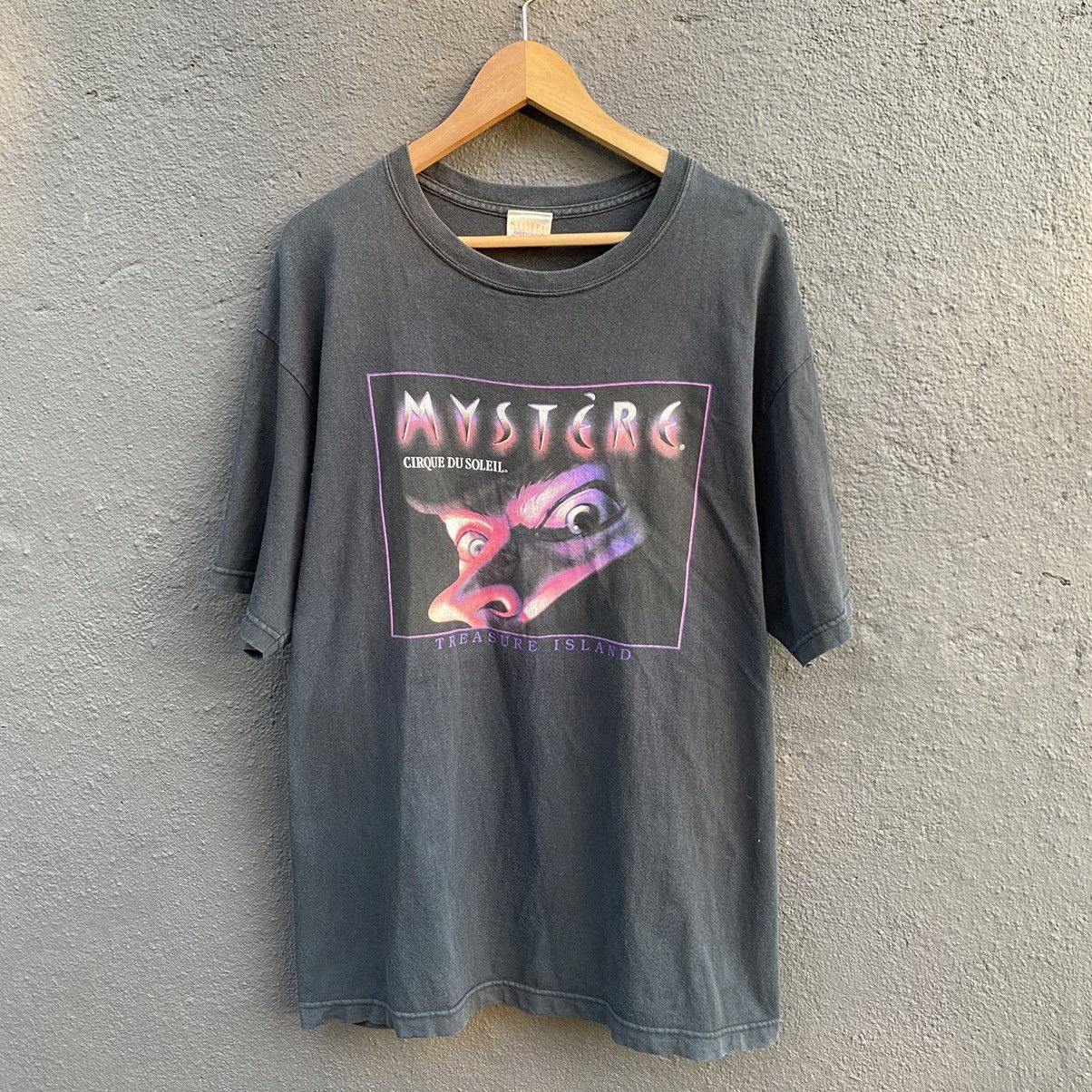image of Movie x Vintage Thrashed Faded Vintage Y2K Mystere Cirque Du Soleil Tee in Black, Men's (Size XL)