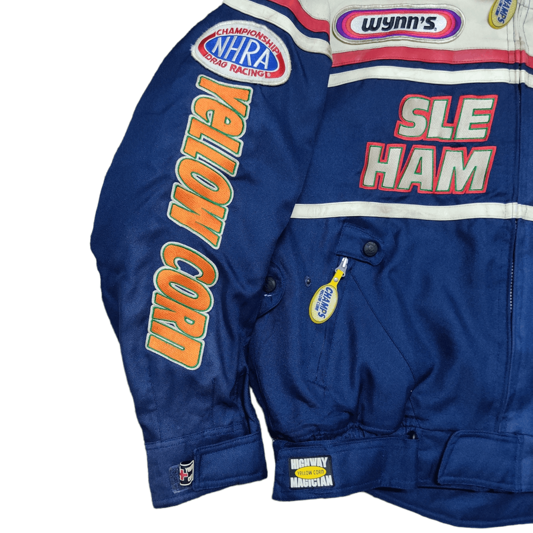 YELLOW CORN Vtg 90's Yellow Corn 76 Lubricant Racing Motor Cyle Jacket Size US L / EU 52-54 / 3 - 3 Thumbnail
