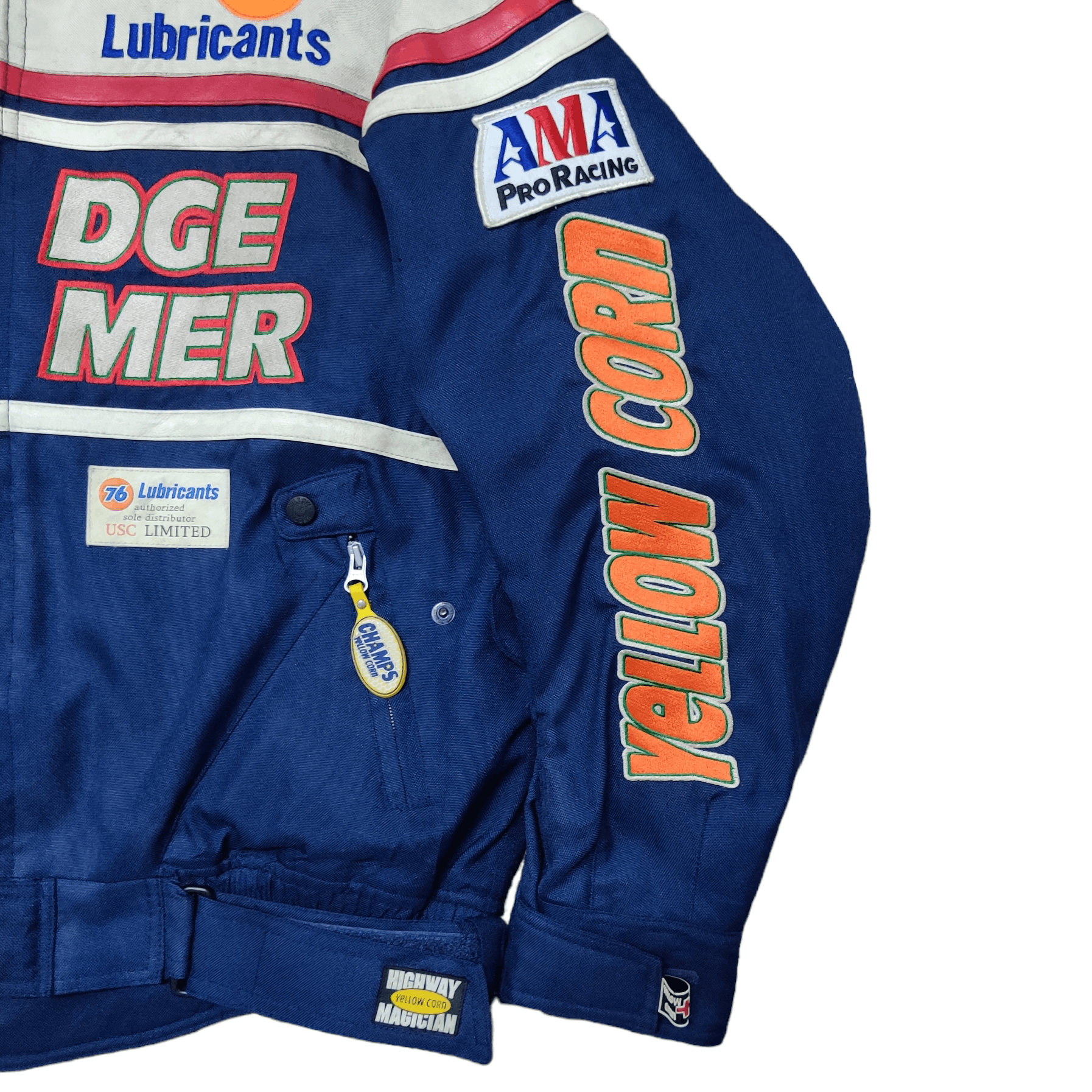 YELLOW CORN Vtg 90's Yellow Corn 76 Lubricant Racing Motor Cyle Jacket Size US L / EU 52-54 / 3 - 4 Thumbnail