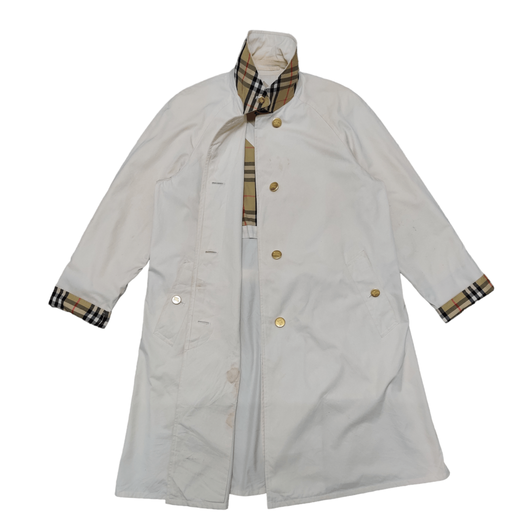Burberry Vintage 90's Burberry Gold Button Nova Check Trench Coat Size US M / EU 48-50 / 2 - 1 Thumbnail