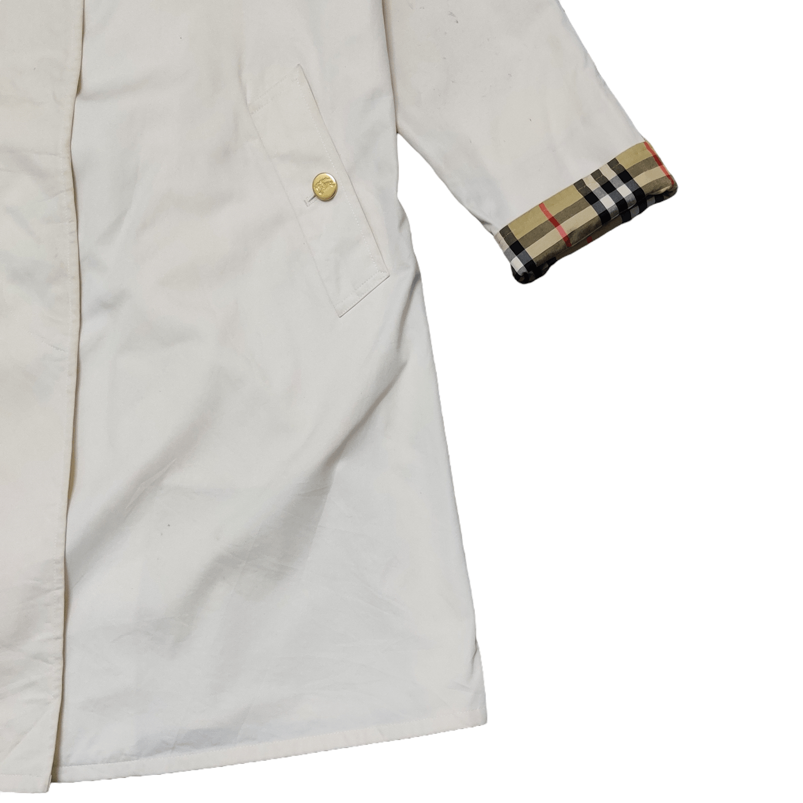 Burberry Vintage 90's Burberry Gold Button Nova Check Trench Coat Size US M / EU 48-50 / 2 - 7 Thumbnail