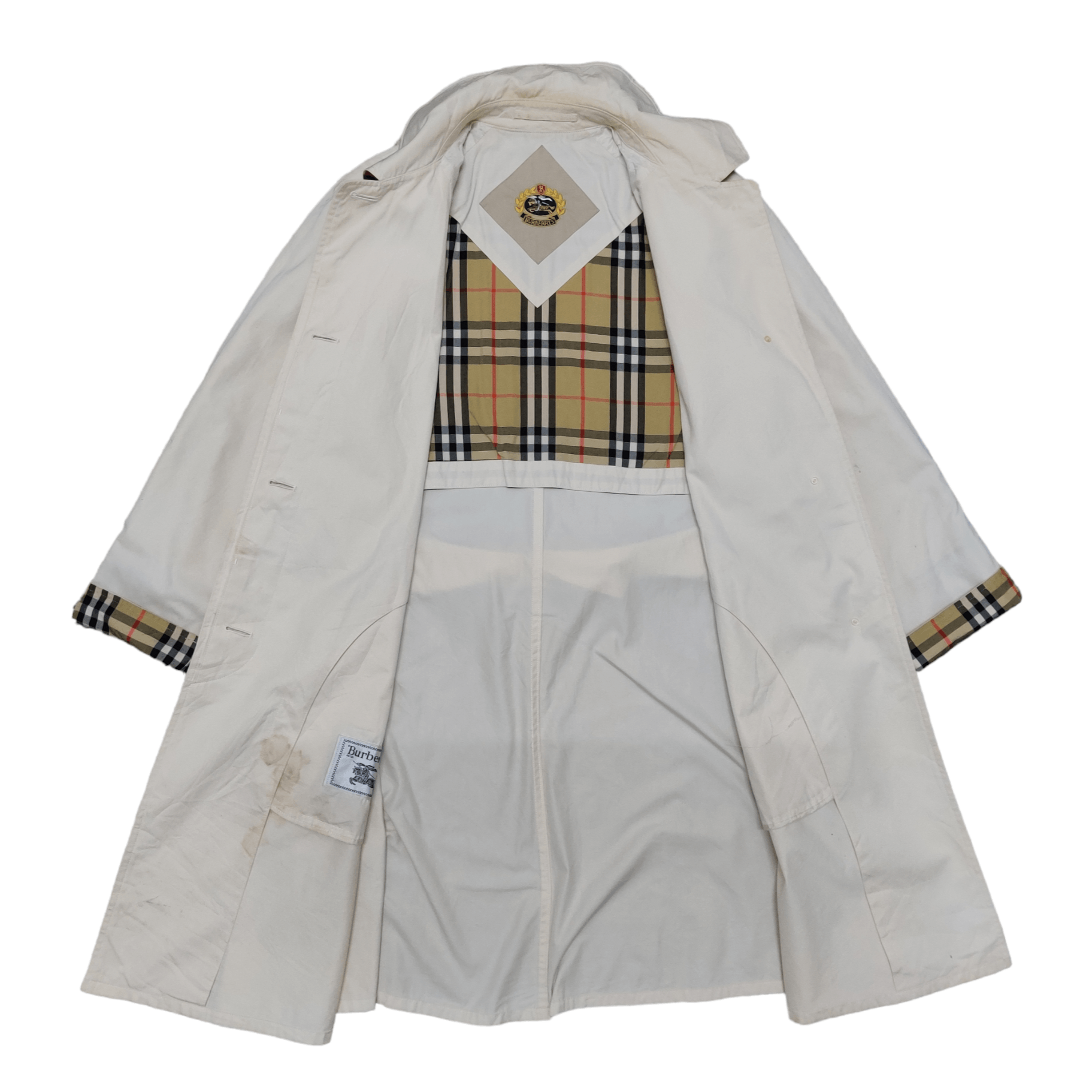 Burberry Vintage 90's Burberry Gold Button Nova Check Trench Coat Size US M / EU 48-50 / 2 - 9 Thumbnail