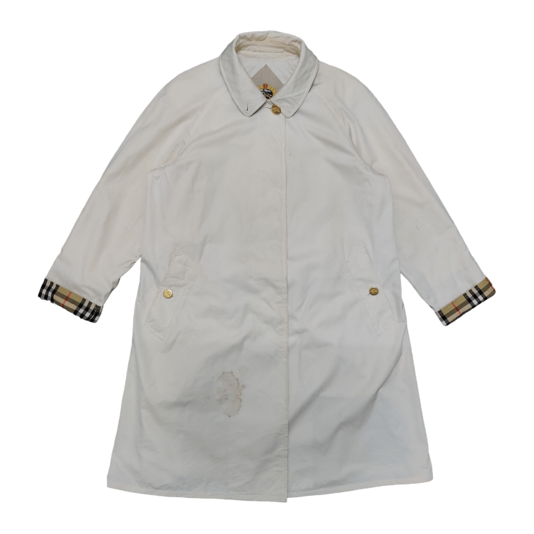 Burberry Vintage 90's Burberry Gold Button Nova Check Trench Coat Size US M / EU 48-50 / 2 - 3 Thumbnail