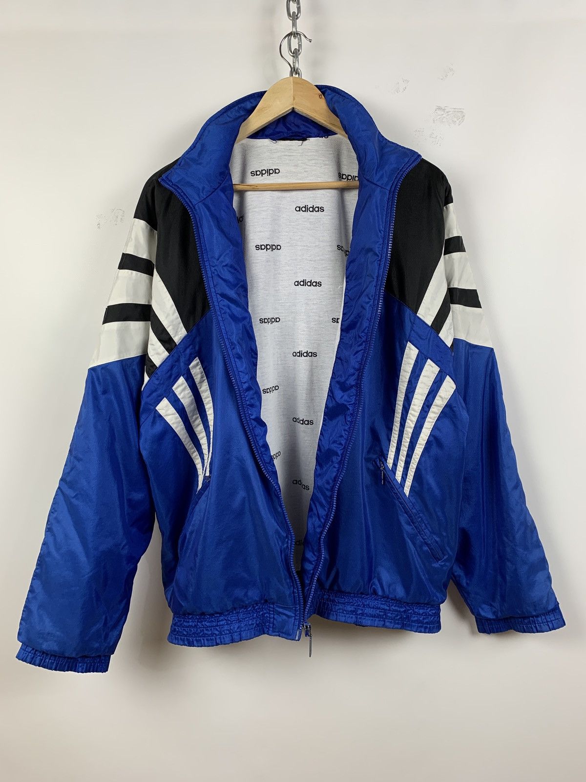 Adidas 90s Vintage Adidas Tracksuit Navy Blue Jacket + Pants Size US L / EU 52-54 / 3 - 3 Thumbnail