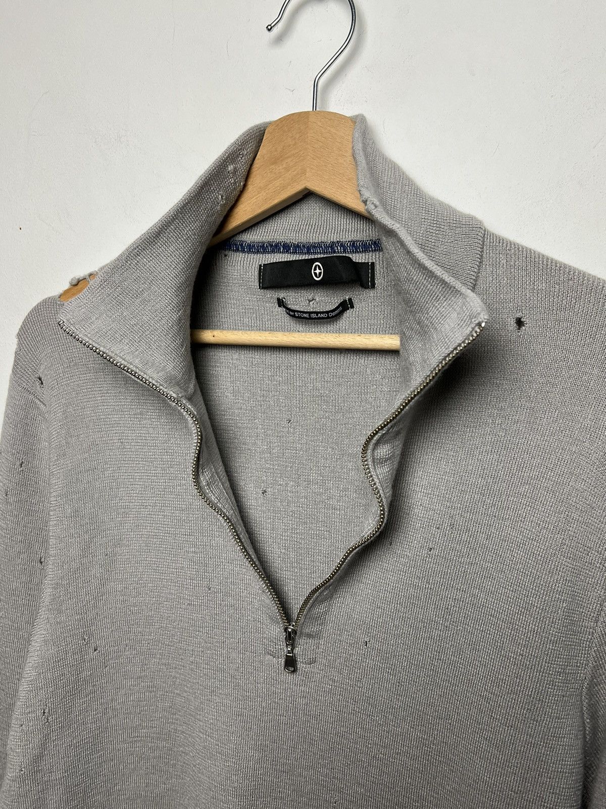Stone Island Stone Island y2k trashed wool sweater m-l Size US M / EU 48-50 / 2 - 17 Thumbnail
