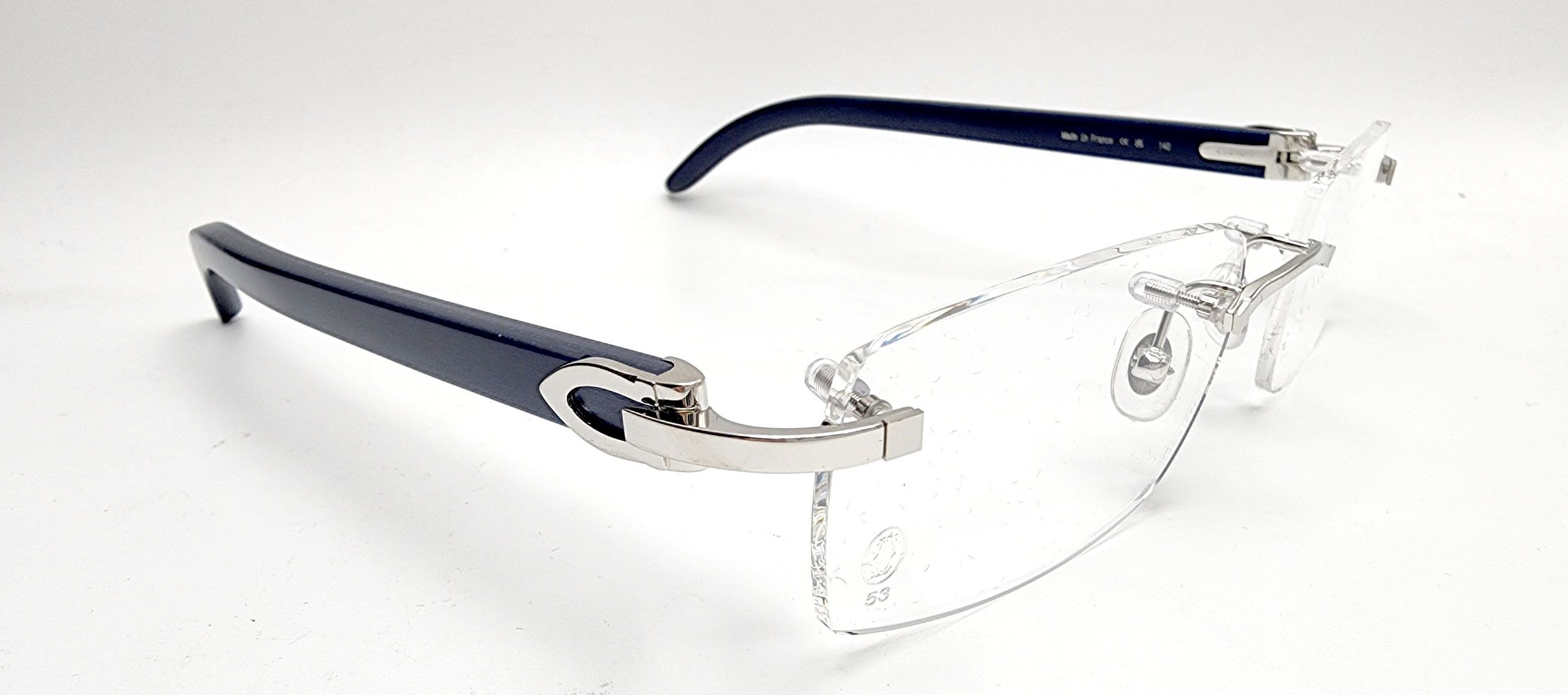 Cartier NEW! Cartier Blue Wood Silver Glasses CT00520 Size ONE SIZE - 5 Thumbnail
