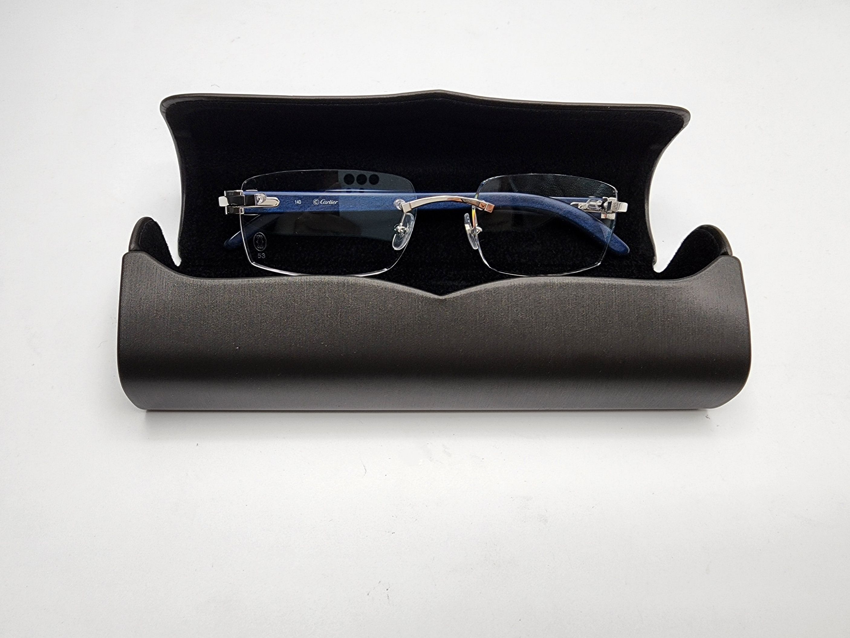 Cartier NEW! Cartier Blue Wood Silver Glasses CT00520 Size ONE SIZE - 9 Thumbnail