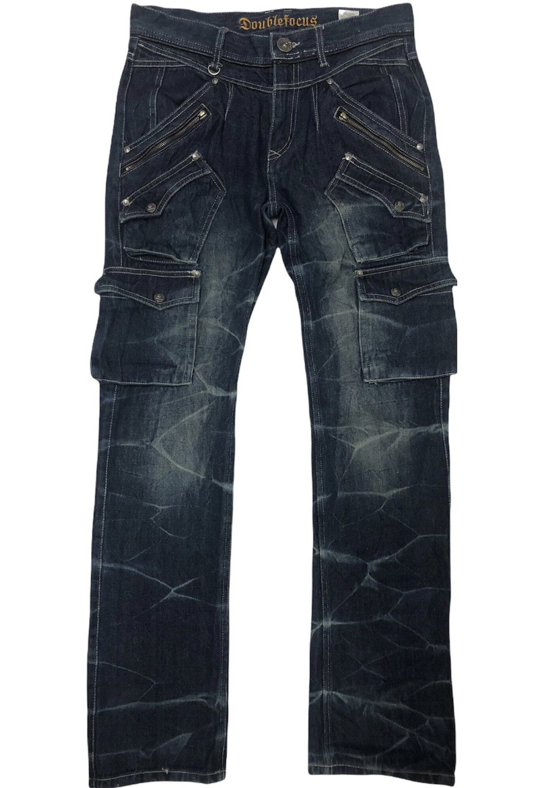 Hysteric Glamour × Japanese Brand RARE!! DOUBLEFOCUS MULTI POCKET SKULLBUTTON FLARED JEANS Size US 32 / EU 48 - 1 Thumbnail