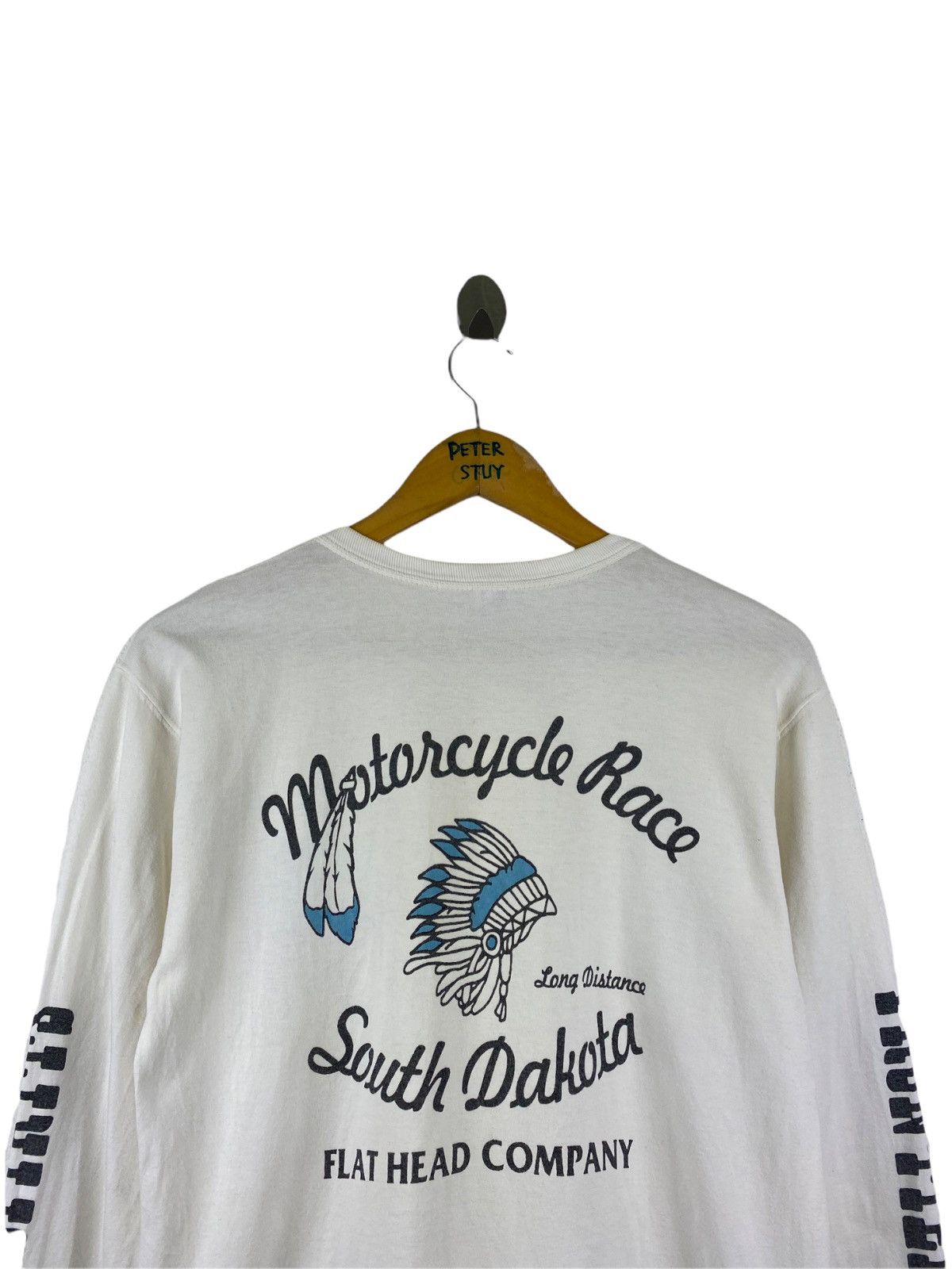 The Flat Head × Vintage VINTAGE THE FLAT HEAD MOTORCYCLE RACE LONGSHIRT Size US M / EU 48-50 / 2 - 4 Thumbnail