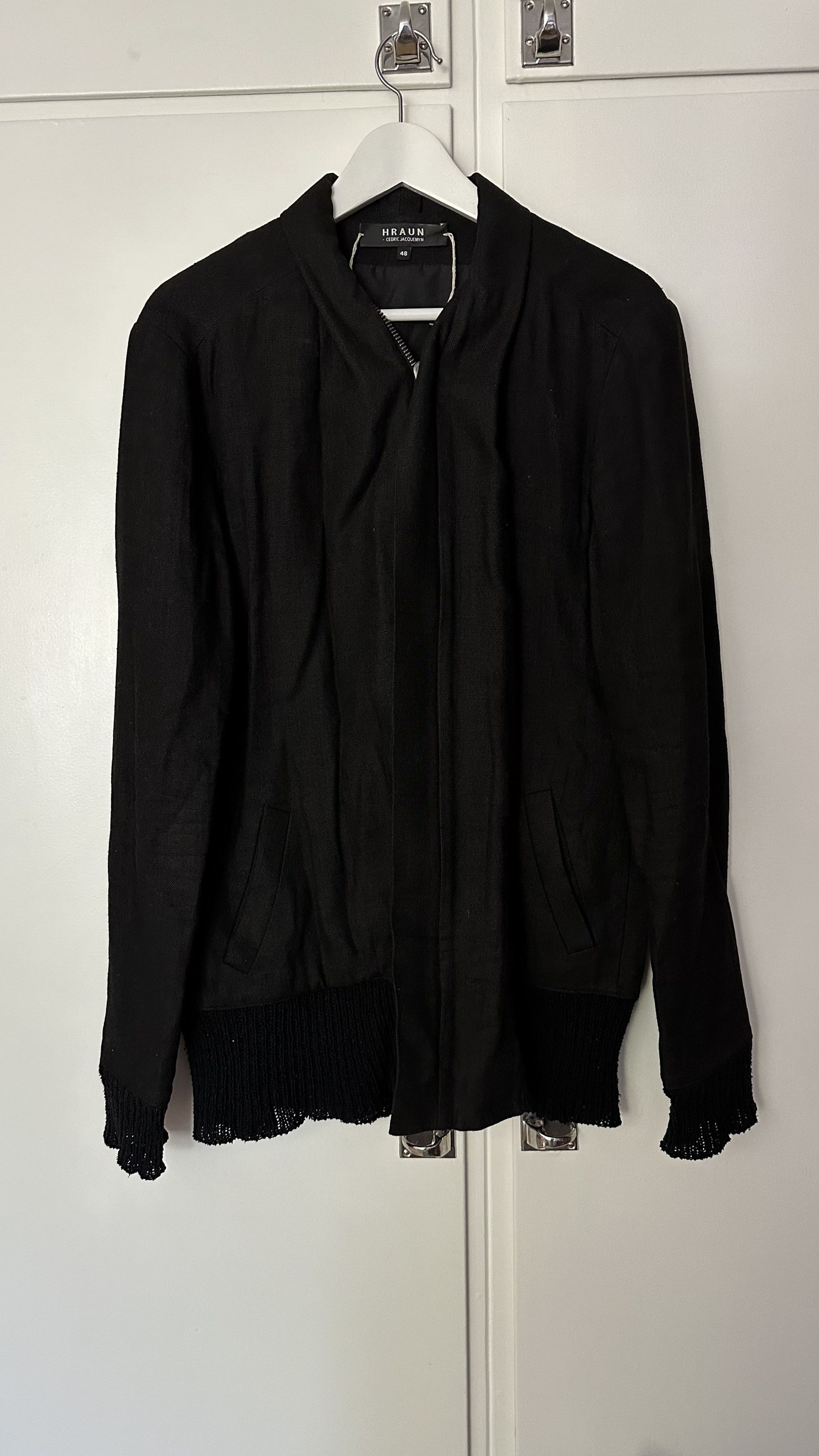 image of Cedric Jacquemyn Hraun Linen Jacket in Black, Men's (Size Medium)