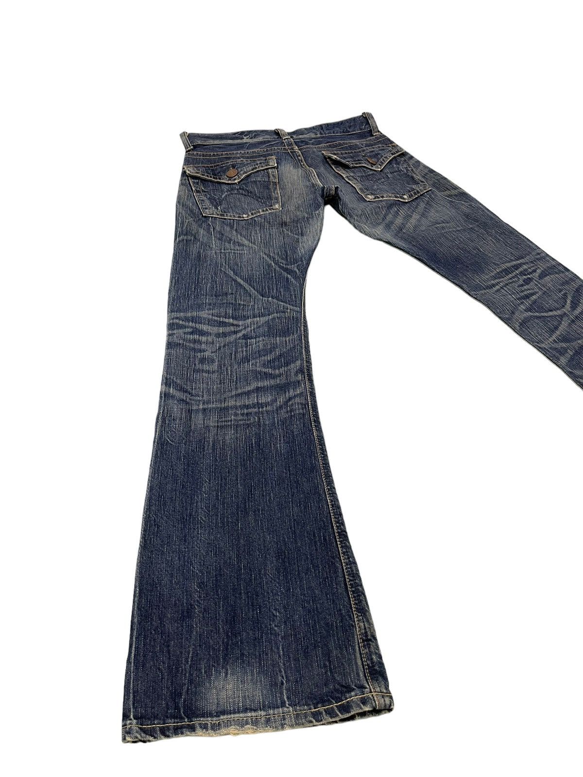 Edwin Flare Jeans Edwin Distress Denim Acid Wash Boot Cut 17🟦 Size US 31 - 13 Thumbnail