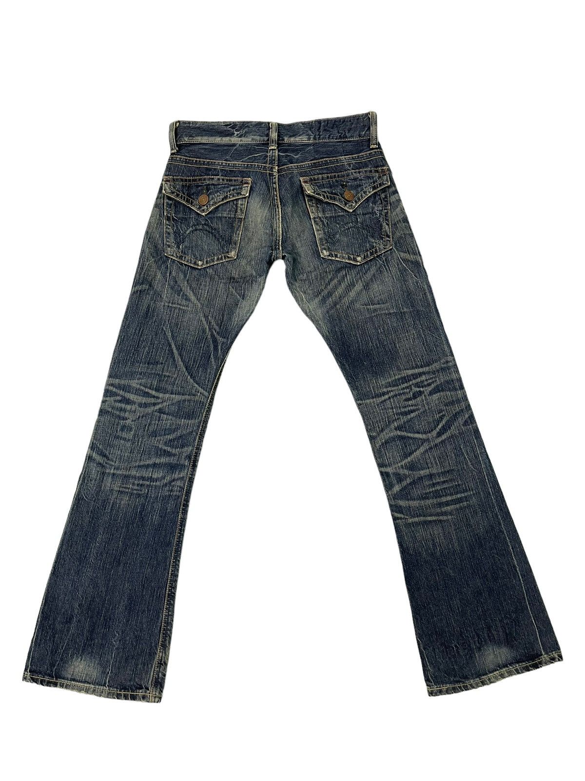 Edwin Flare Jeans Edwin Distress Denim Acid Wash Boot Cut 17🟦 Size US 31 - 12 Thumbnail