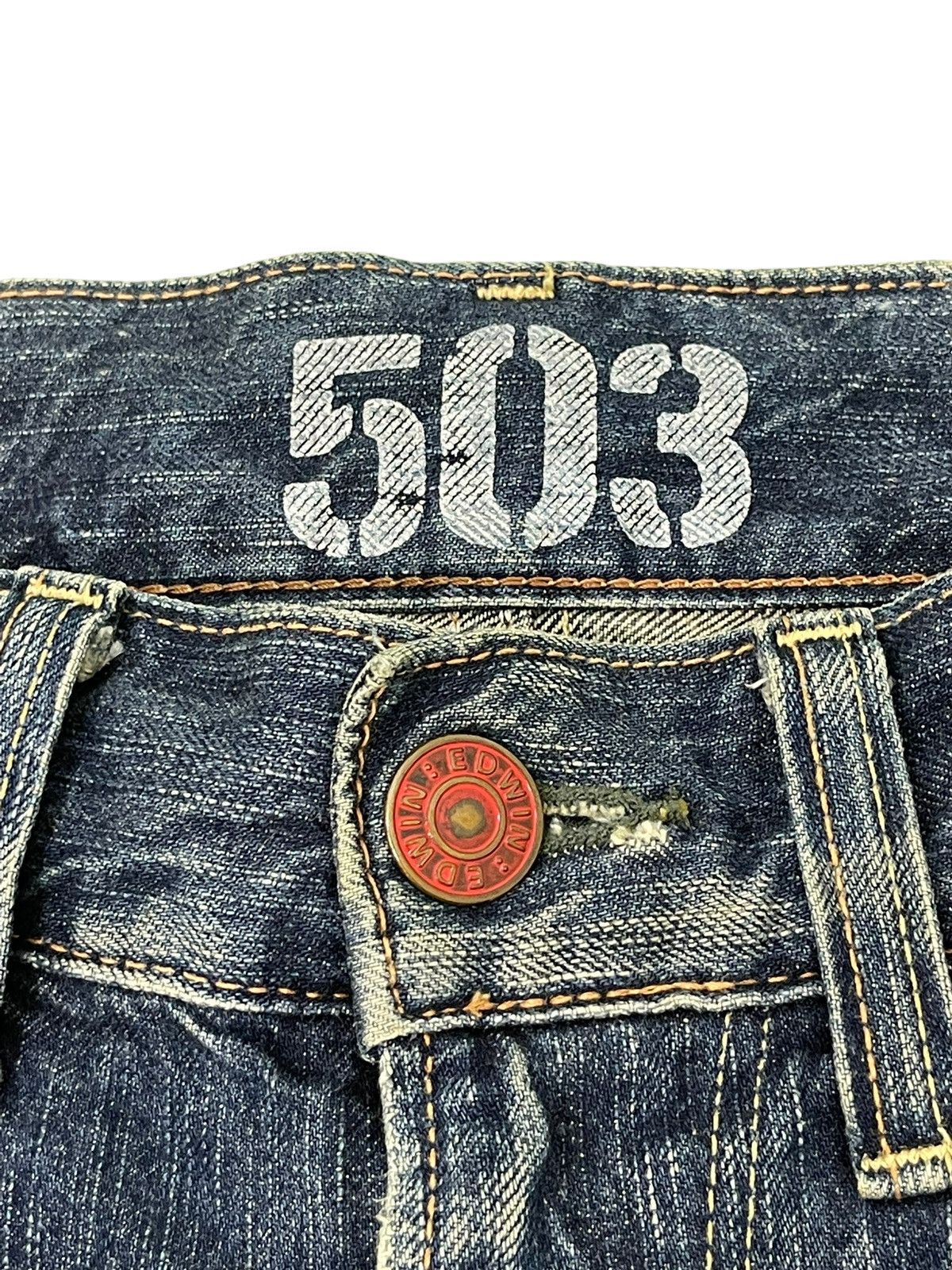 Edwin Flare Jeans Edwin Distress Denim Acid Wash Boot Cut 17🟦 Size US 31 - 10 Thumbnail