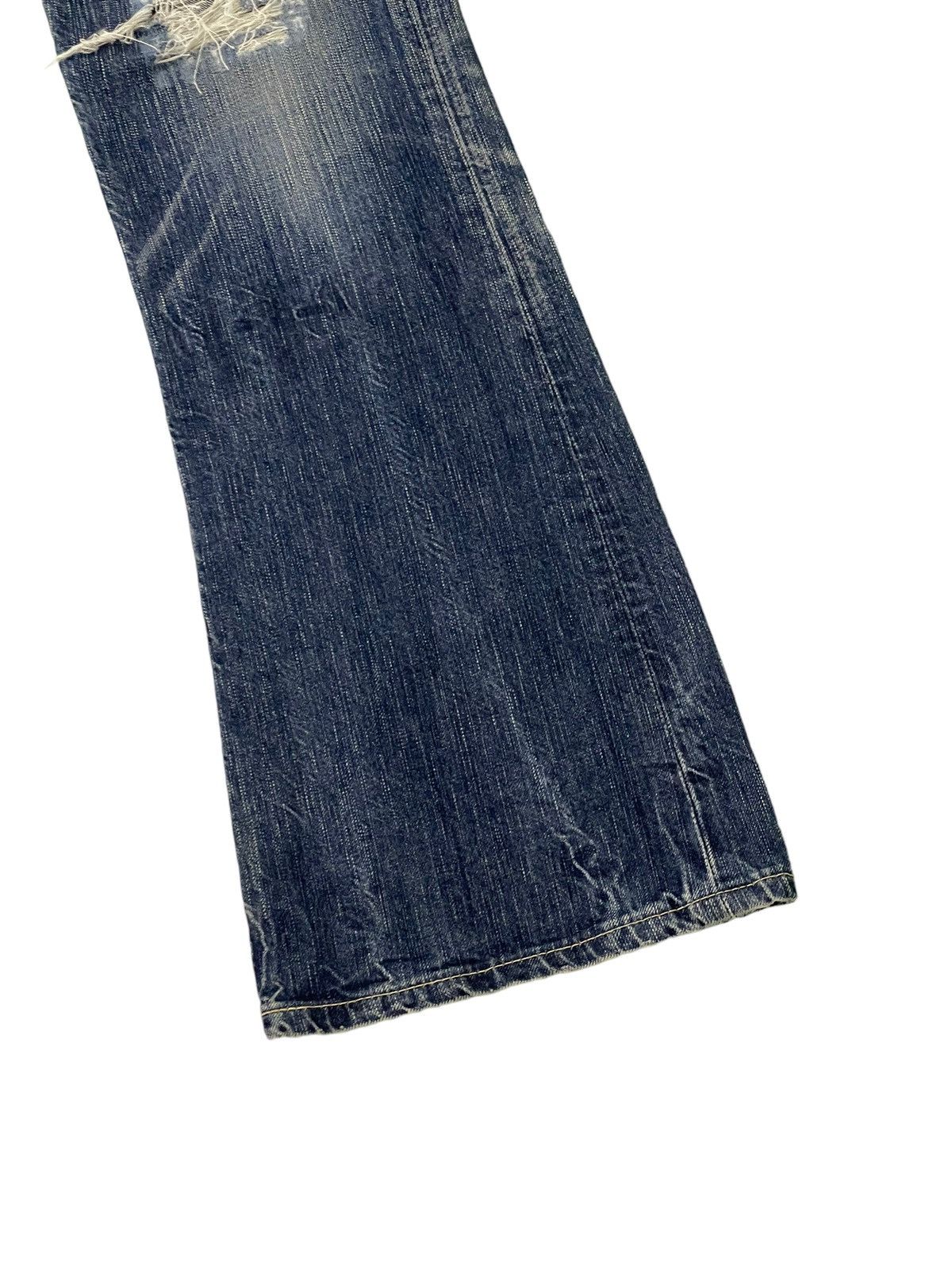 Edwin Flare Jeans Edwin Distress Denim Acid Wash Boot Cut 17🟦 Size US 31 - 4 Thumbnail