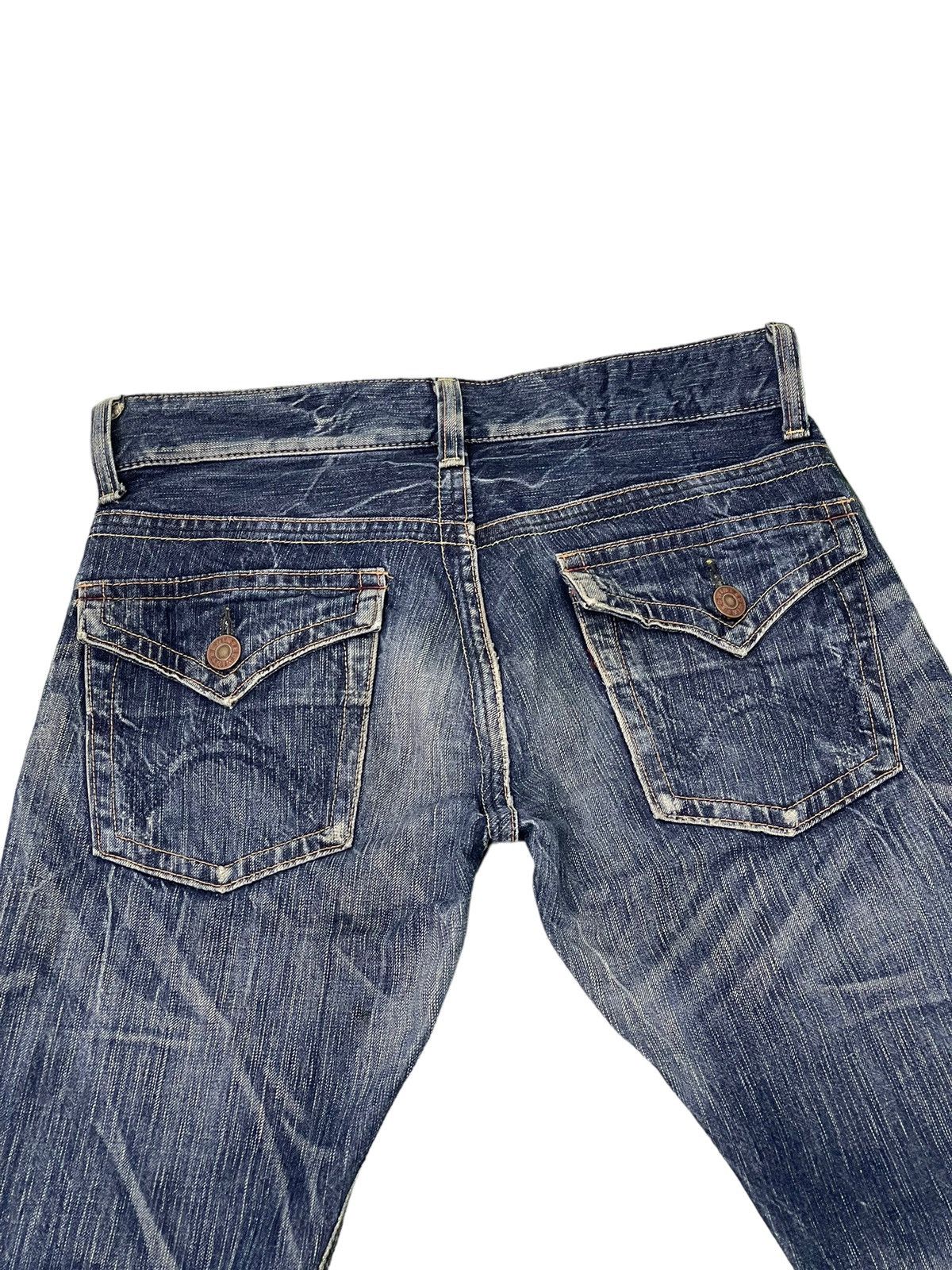 Edwin Flare Jeans Edwin Distress Denim Acid Wash Boot Cut 17🟦 Size US 31 - 19 Thumbnail