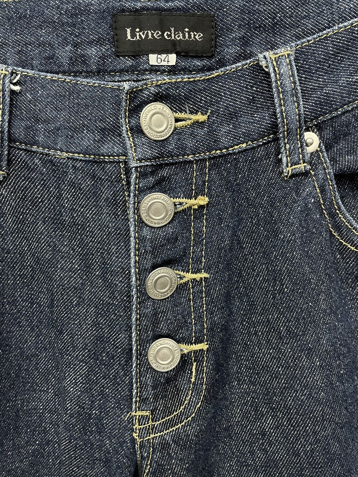 Japanese Brand LIVRE CLAIRE Side Studded Retro Flared Denim Pants Size US 28 / EU 44 - 4 Thumbnail