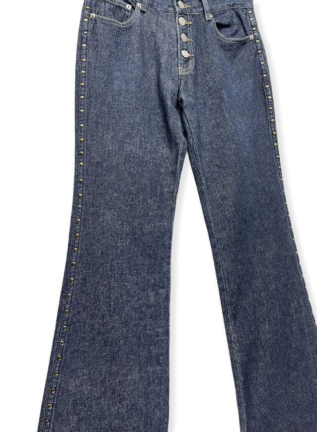 Japanese Brand LIVRE CLAIRE Side Studded Retro Flared Denim Pants Size US 28 / EU 44 - 2 Thumbnail
