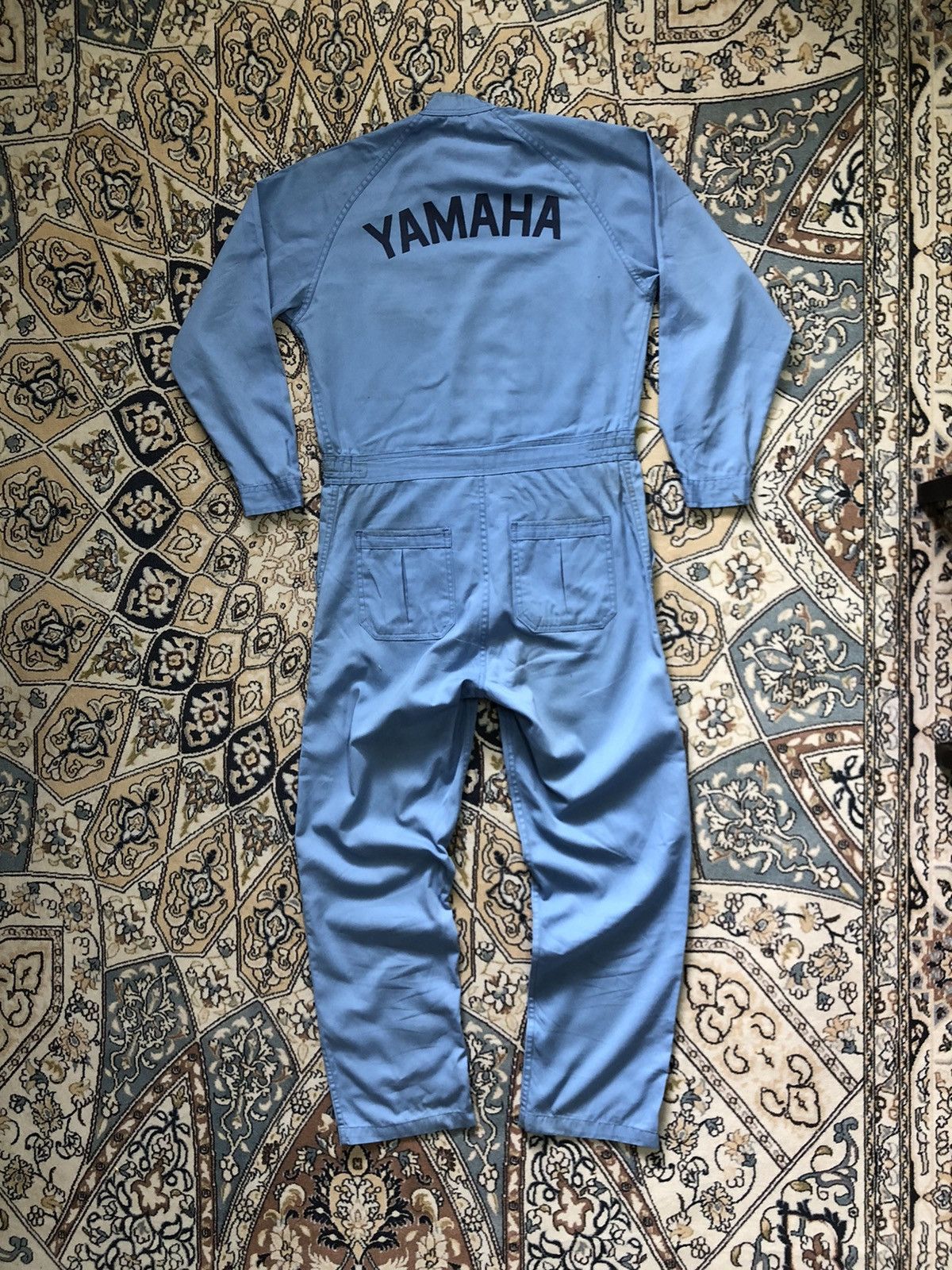image of Moto x Racing Vintage 90's Yamaha Racing Team Big Logo Coverall/jumpsuit in Blue, Men's (Size Small