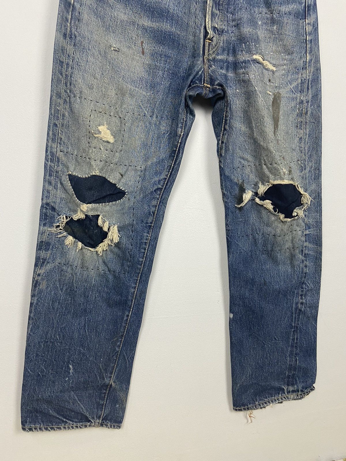 Levi's × Vintage Vintage 60s Levis Big E 🇺🇸 Denim Distressed Jeans Size US 36 / EU 52 - 3 Thumbnail