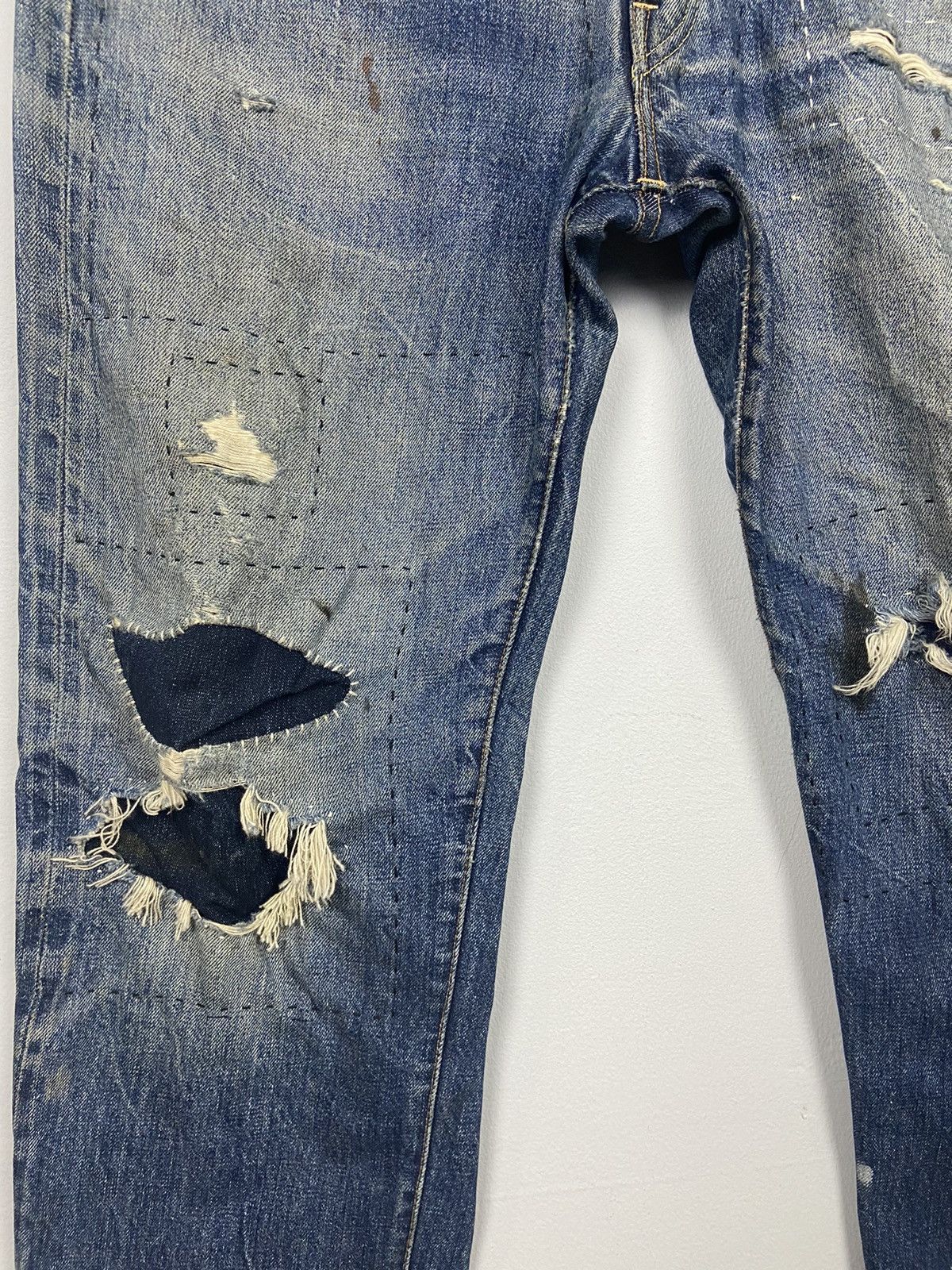 Levi's × Vintage Vintage 60s Levis Big E 🇺🇸 Denim Distressed Jeans Size US 36 / EU 52 - 7 Thumbnail