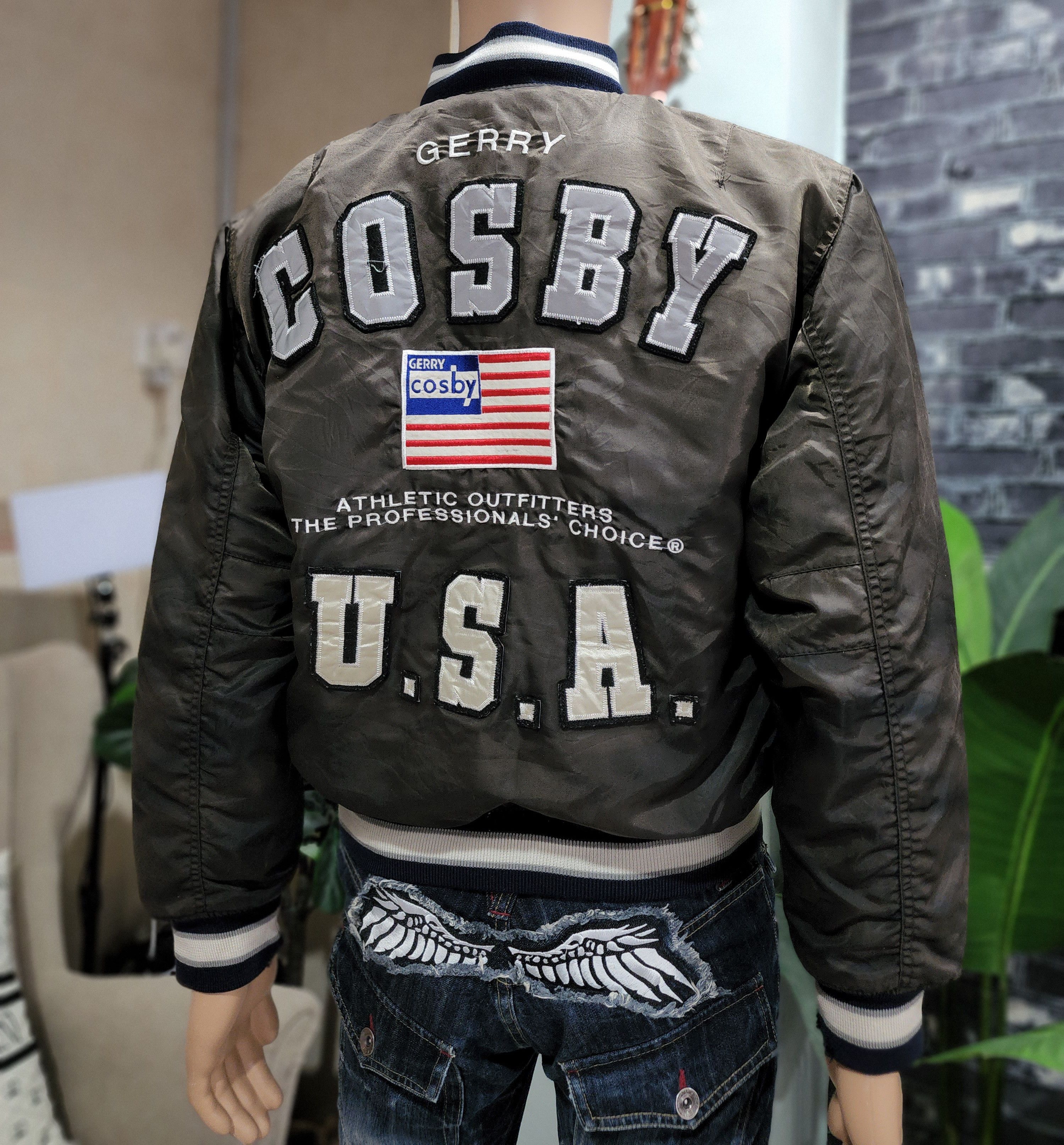 image of Piece Vintage Gerry Cosby Bomber Jacket in Faded Check, Men's (Size Medium)