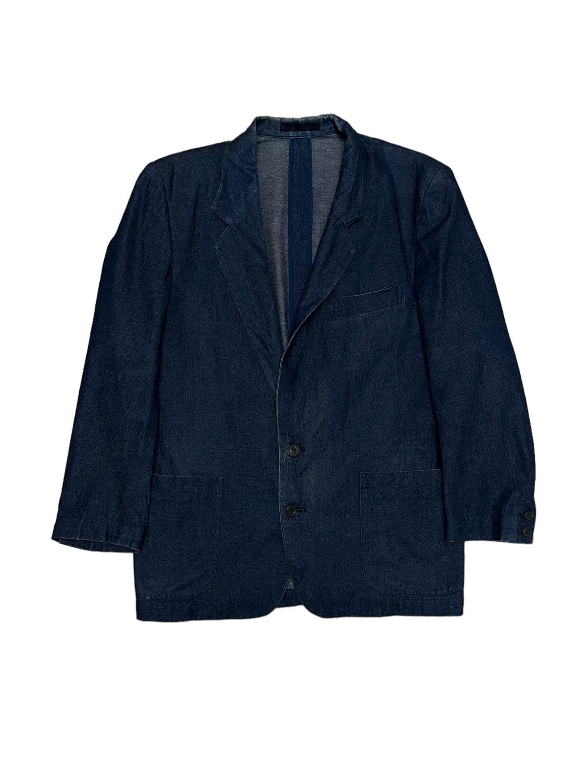 Vintage Japan Designer Mezzo Forte Coat Denim Jacket Style