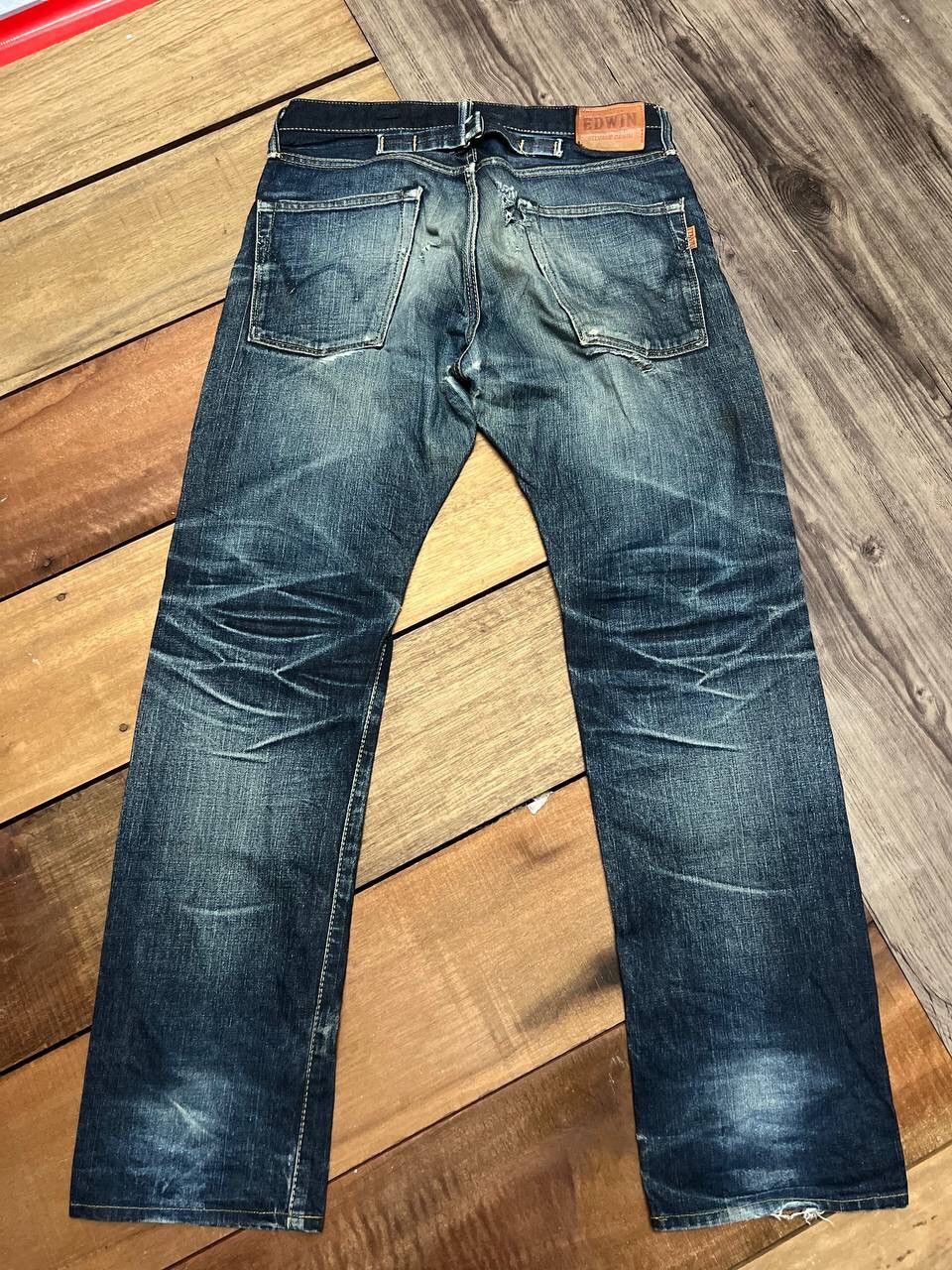 Edwin VINTAGE EDWIN SELVEDGE DISTRESS JEANS SIZE 32 Size US 32 / EU 48 - 4 Thumbnail