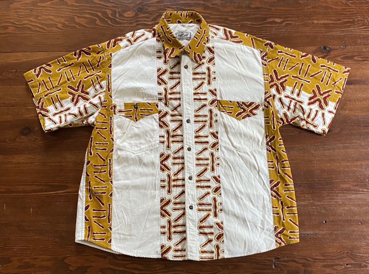 Vintage Vintage 80’s Crocodile Tribal Denim Style Button Up Size US L / EU 52-54 / 3 - 2 Thumbnail