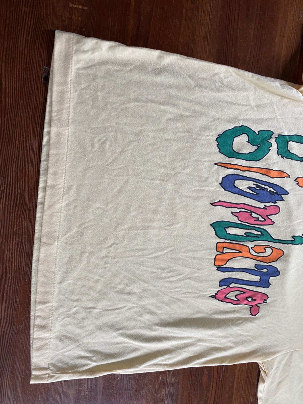 Giordano Vintage 80’s Giordano Big Spell Out Short Single Stitch Tee Size US S / EU 44-46 / 1 - 8 Thumbnail