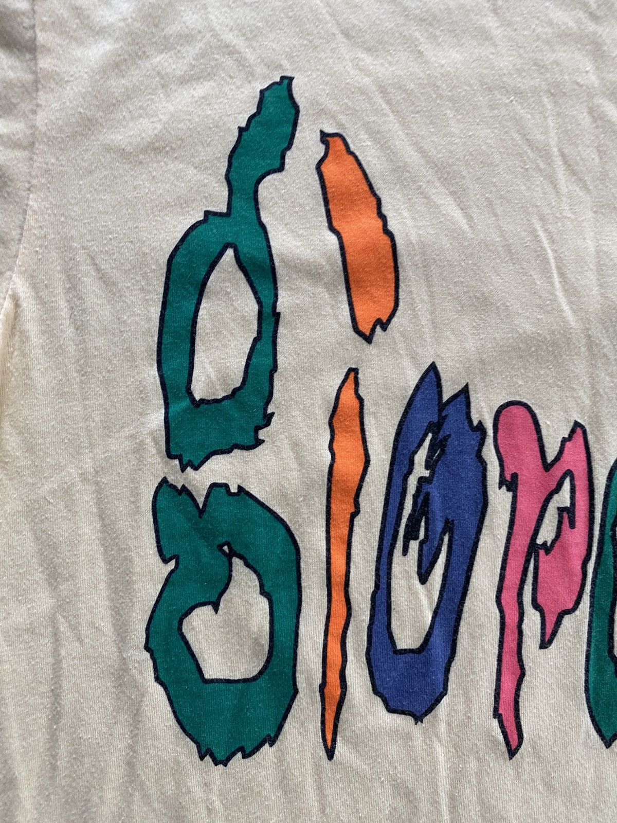 Giordano Vintage 80’s Giordano Big Spell Out Short Single Stitch Tee Size US S / EU 44-46 / 1 - 5 Thumbnail