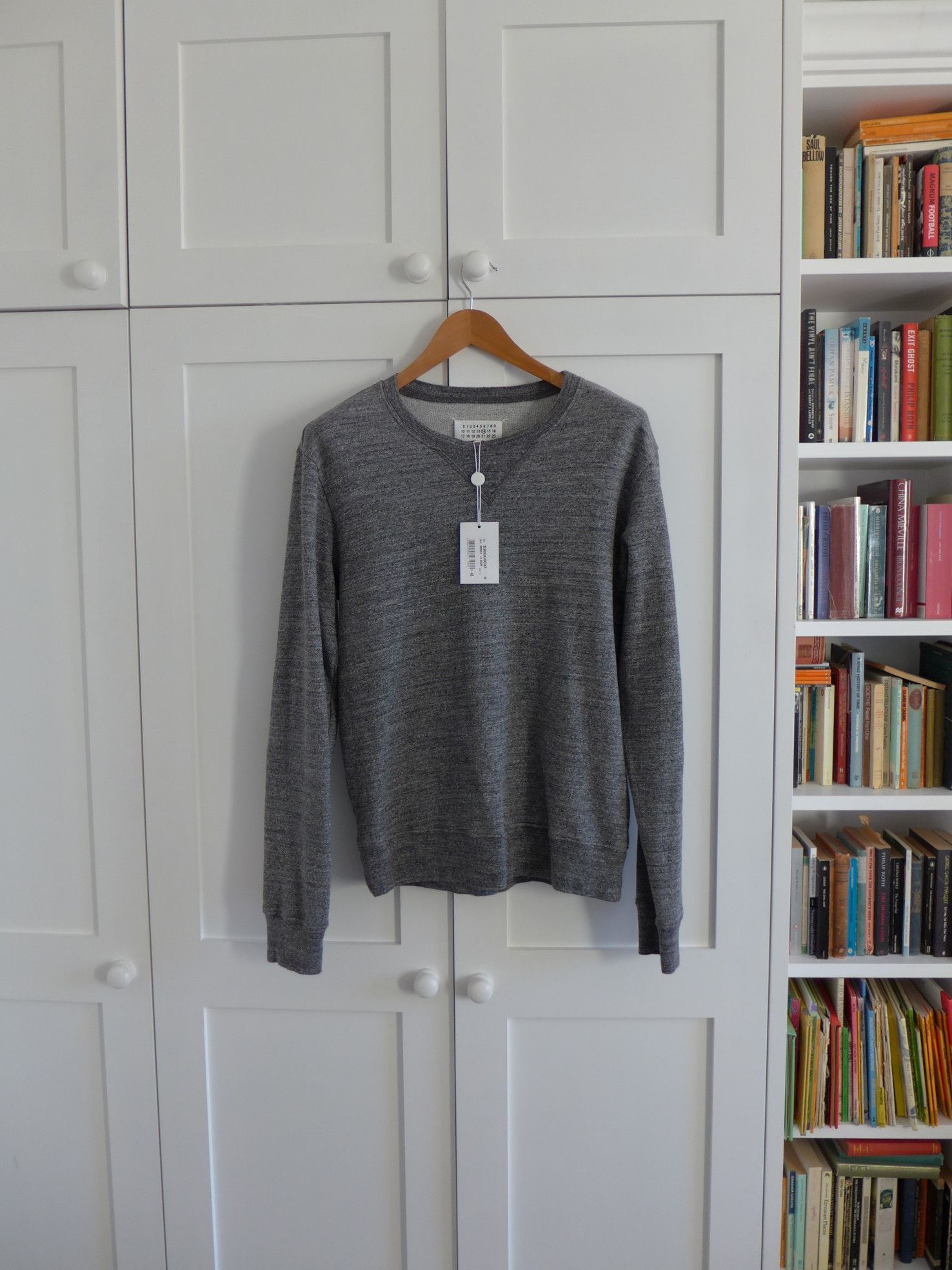 image of Maison Margiela Margiela Ss16 Grey Elbow Patch Sweatshirt, Men's (Size Medium)
