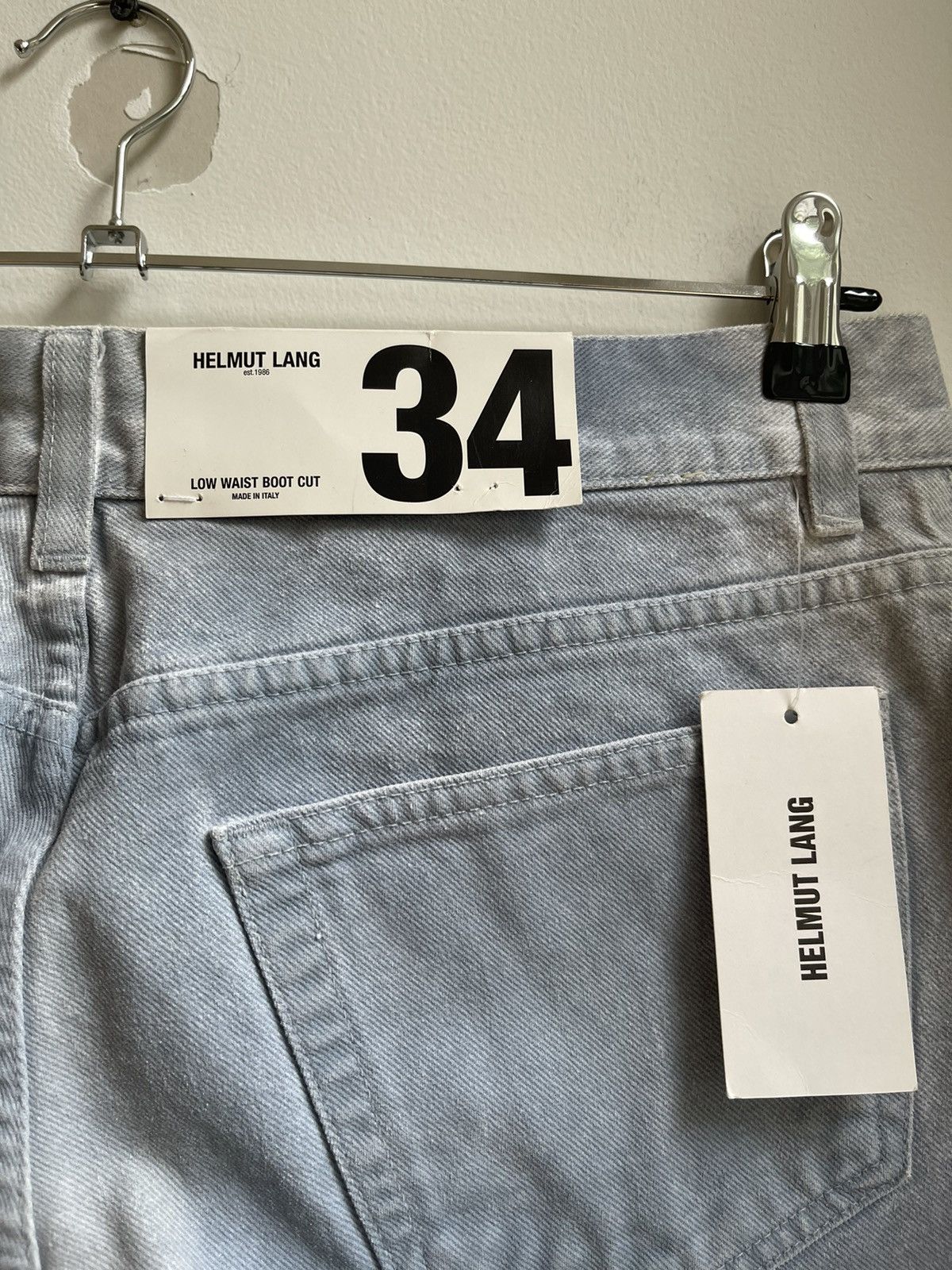 Helmut Lang Helmut Lang Overprinted White Denim Low Waist Boot Cut Size US 34 / EU 50 - 13 Thumbnail