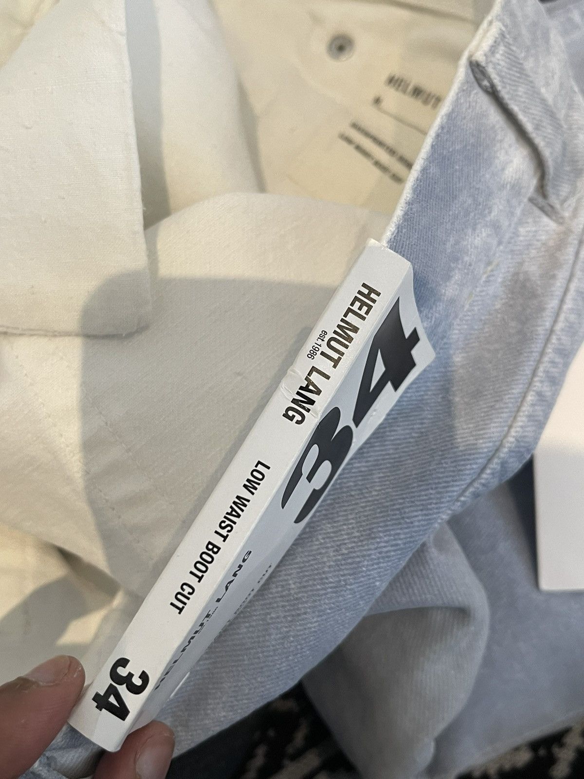 Helmut Lang Helmut Lang Overprinted White Denim Low Waist Boot Cut Size US 34 / EU 50 - 20 Thumbnail