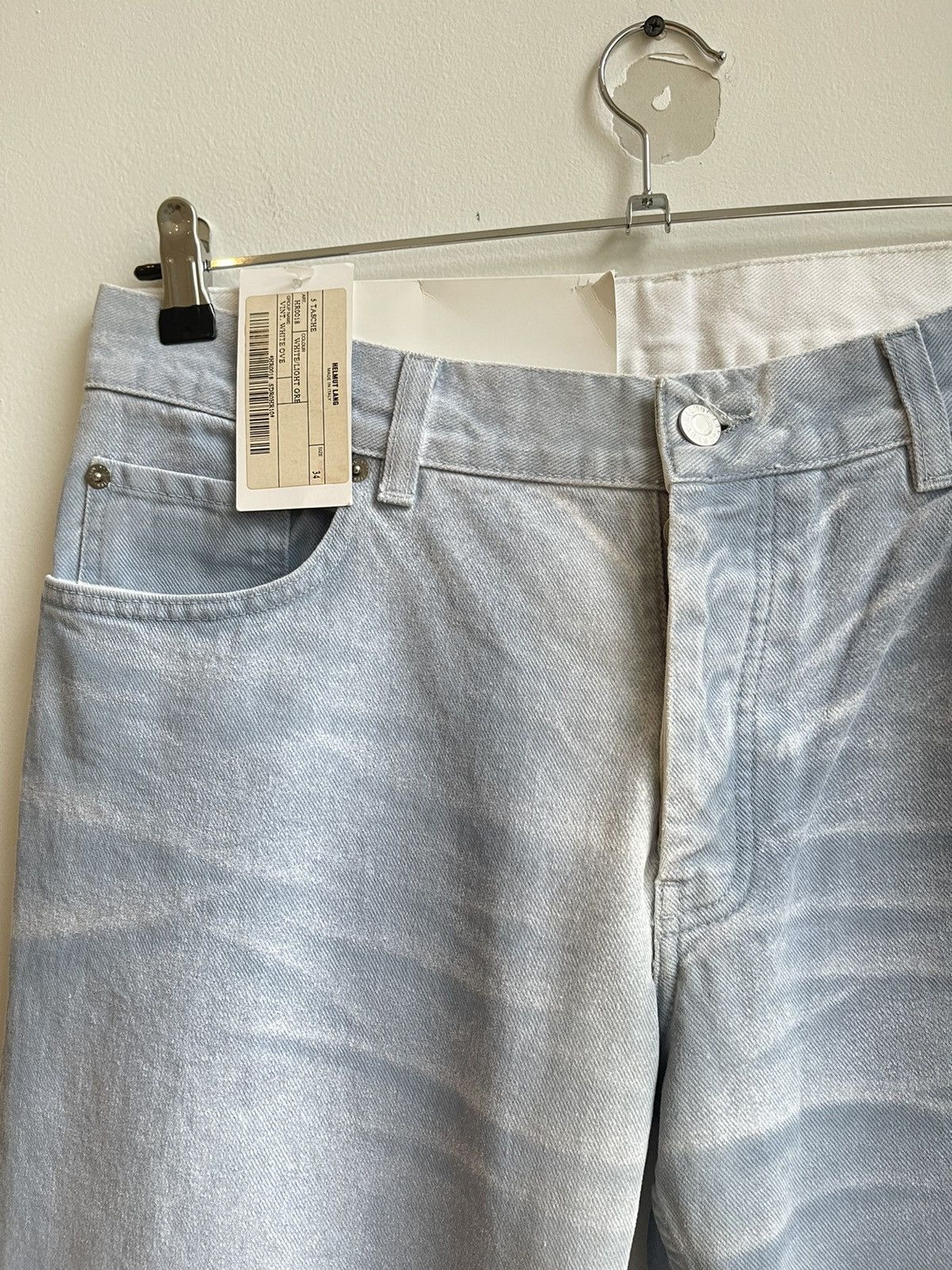 Helmut Lang Helmut Lang Overprinted White Denim Low Waist Boot Cut Size US 34 / EU 50 - 4 Thumbnail