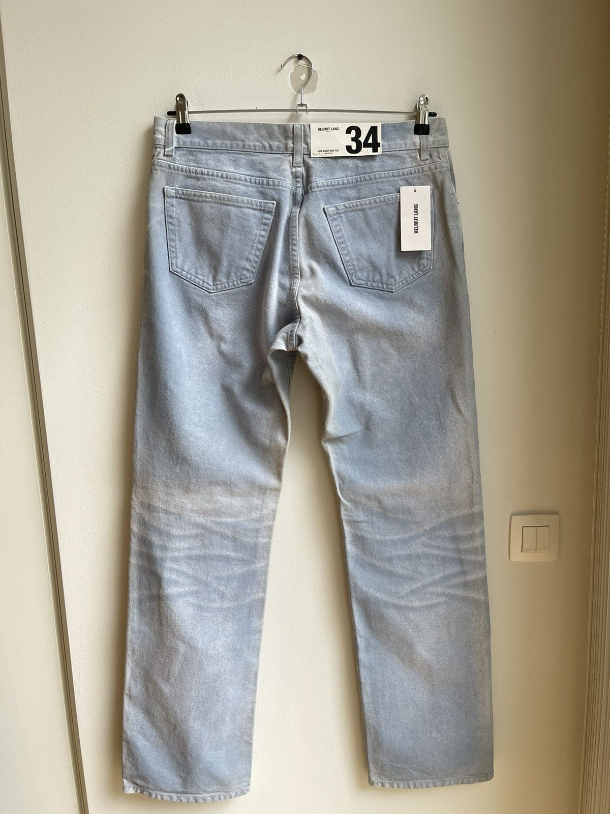 Helmut Lang Helmut Lang Overprinted White Denim Low Waist Boot Cut Size US 34 / EU 50 - 9 Thumbnail
