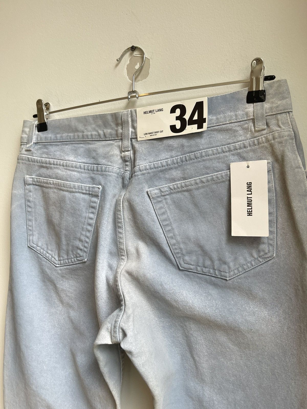 Helmut Lang Helmut Lang Overprinted White Denim Low Waist Boot Cut Size US 34 / EU 50 - 11 Thumbnail