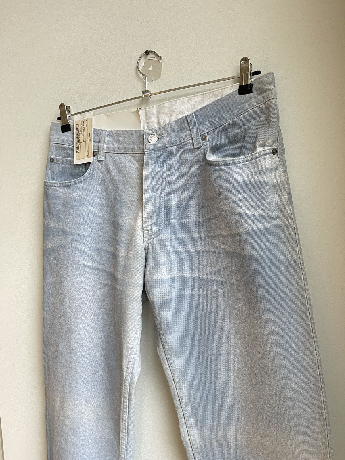 Helmut Lang Helmut Lang Overprinted White Denim Low Waist Boot Cut Size US 34 / EU 50 - 3 Thumbnail