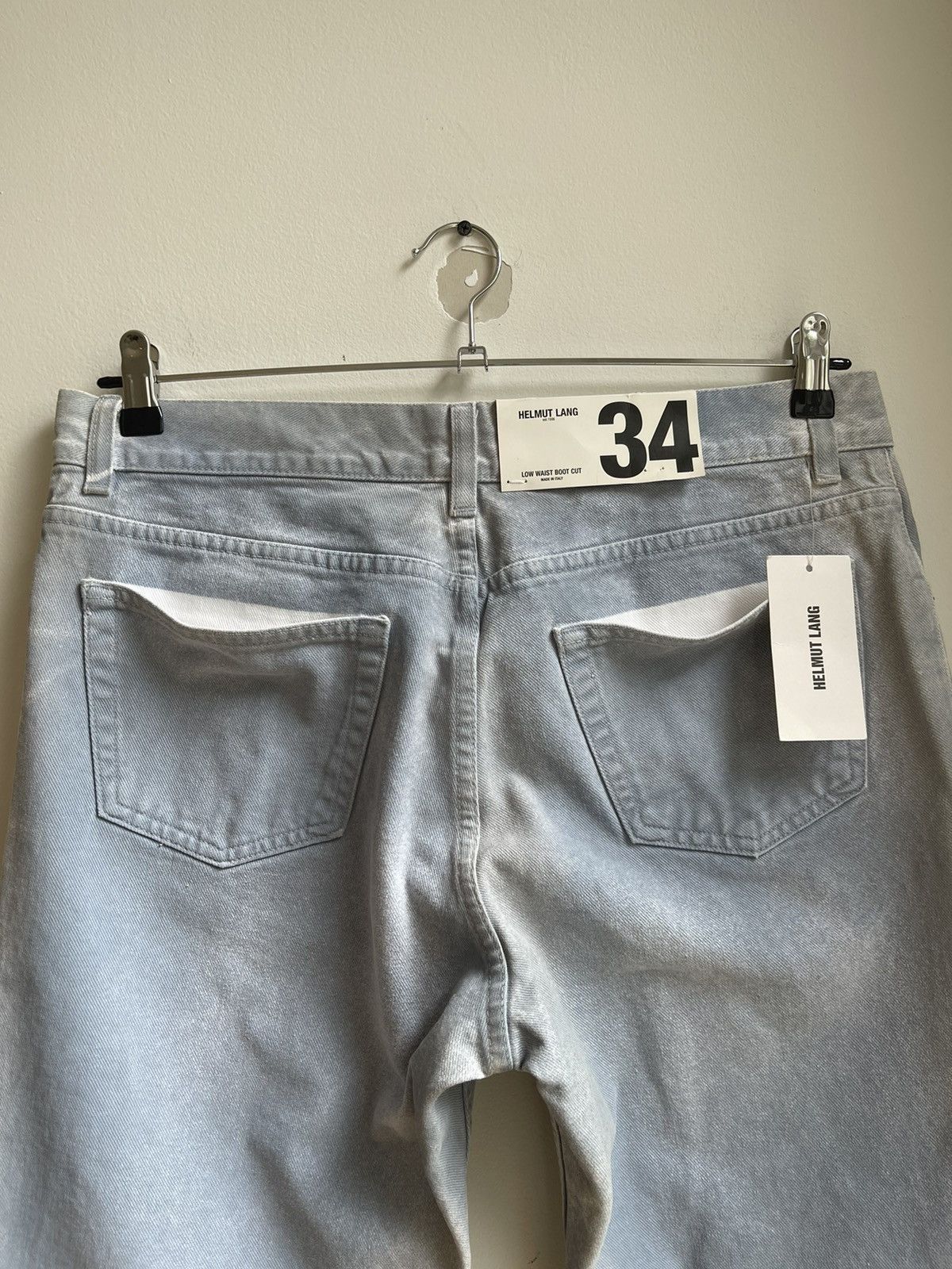 Helmut Lang Helmut Lang Overprinted White Denim Low Waist Boot Cut Size US 34 / EU 50 - 12 Thumbnail