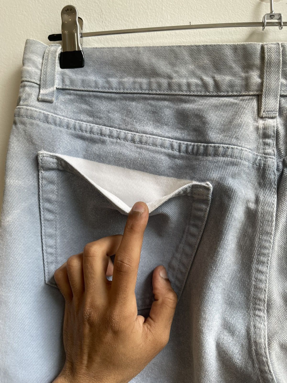 Helmut Lang Helmut Lang Overprinted White Denim Low Waist Boot Cut Size US 34 / EU 50 - 14 Thumbnail