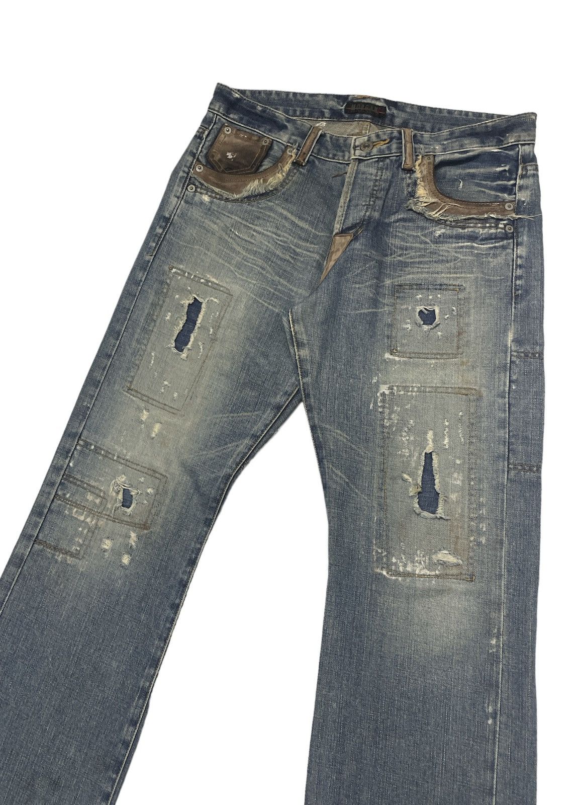Tornado Mart Vintage Morgan Homme Japan Patchwork Kapital Style Size US 33 - 2 Thumbnail