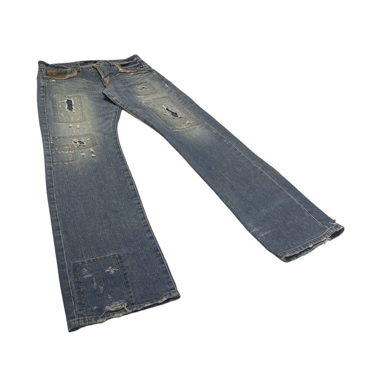 Tornado Mart Vintage Morgan Homme Japan Patchwork Kapital Style Size US 33 - 3 Thumbnail