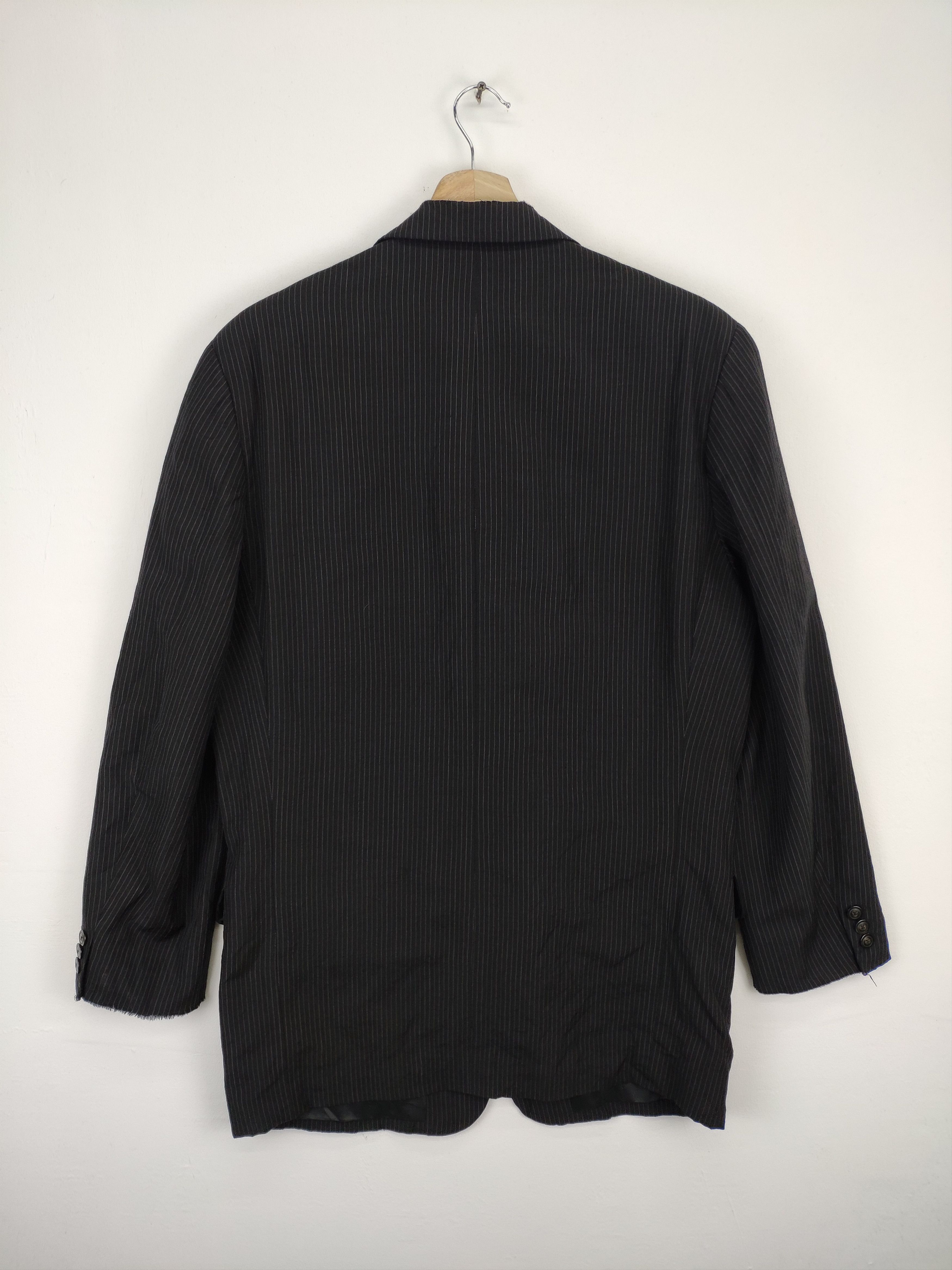 Designer × Japanese Brand × PPFM Vintage PPFM Wool Blazer Striped Distressed Size US M / EU 48-50 / 2 - 2 Thumbnail