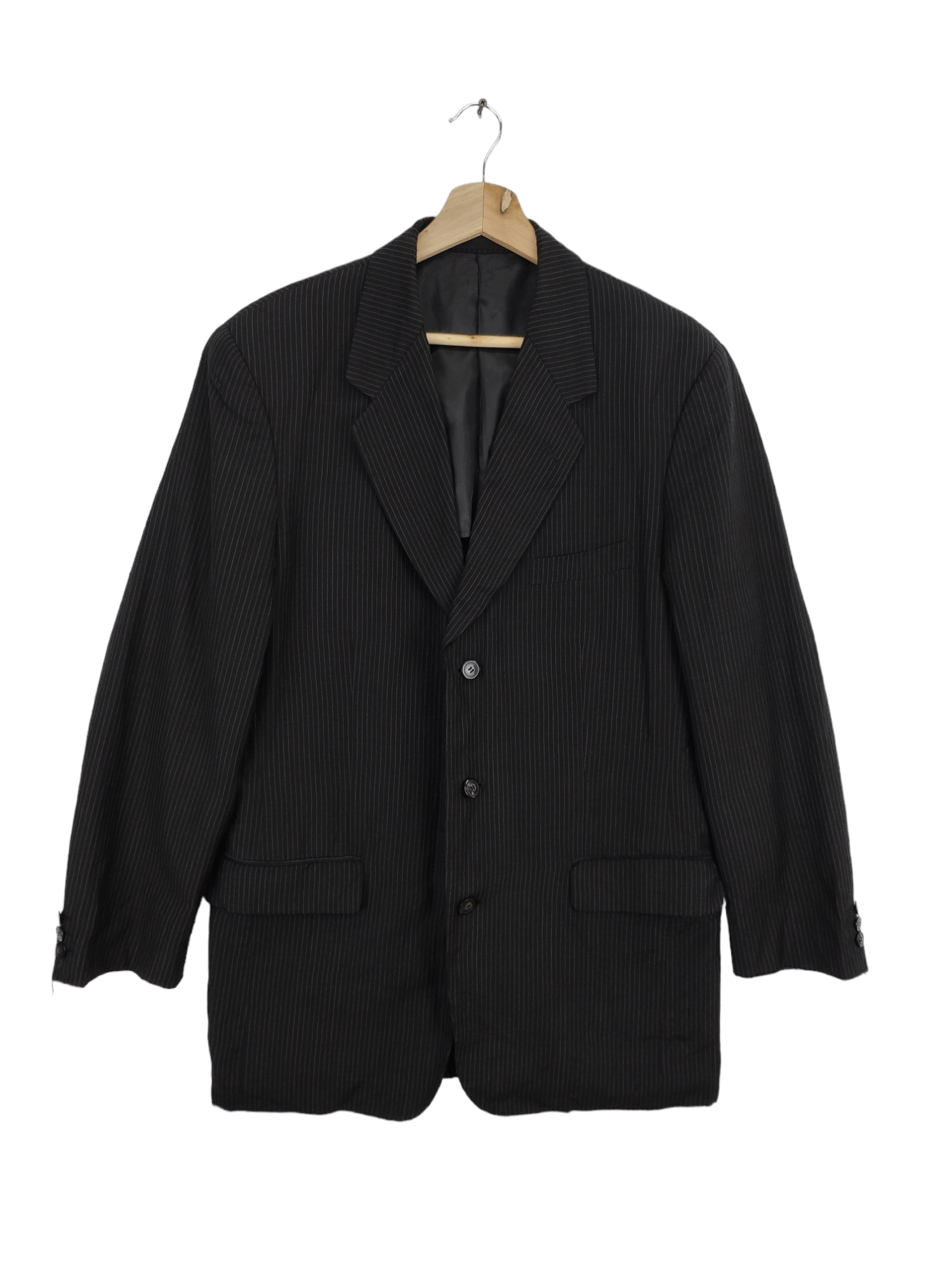 Designer × Japanese Brand × PPFM Vintage PPFM Wool Blazer Striped Distressed Size US M / EU 48-50 / 2 - 1 Thumbnail
