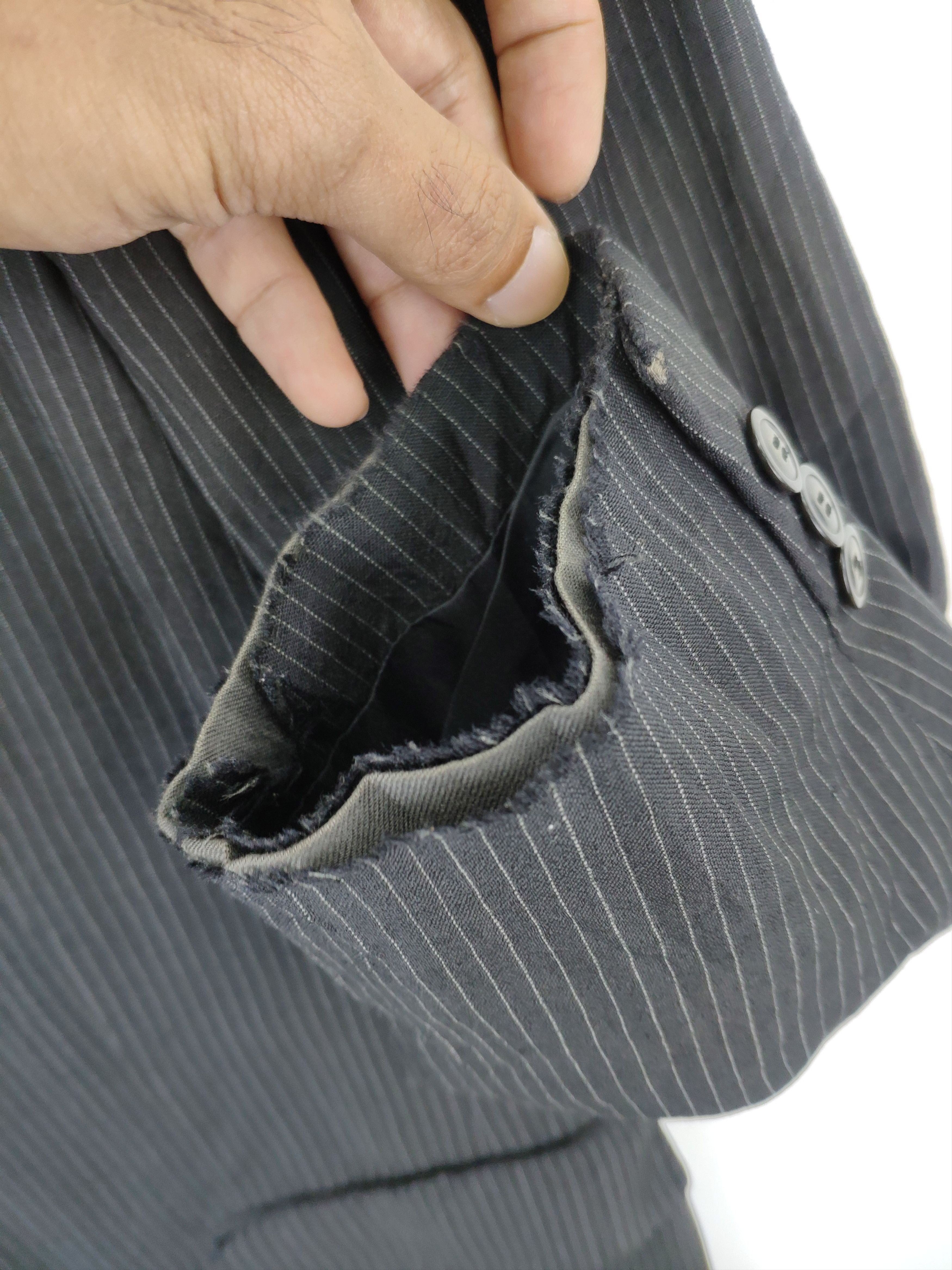 Designer × Japanese Brand × PPFM Vintage PPFM Wool Blazer Striped Distressed Size US M / EU 48-50 / 2 - 9 Thumbnail