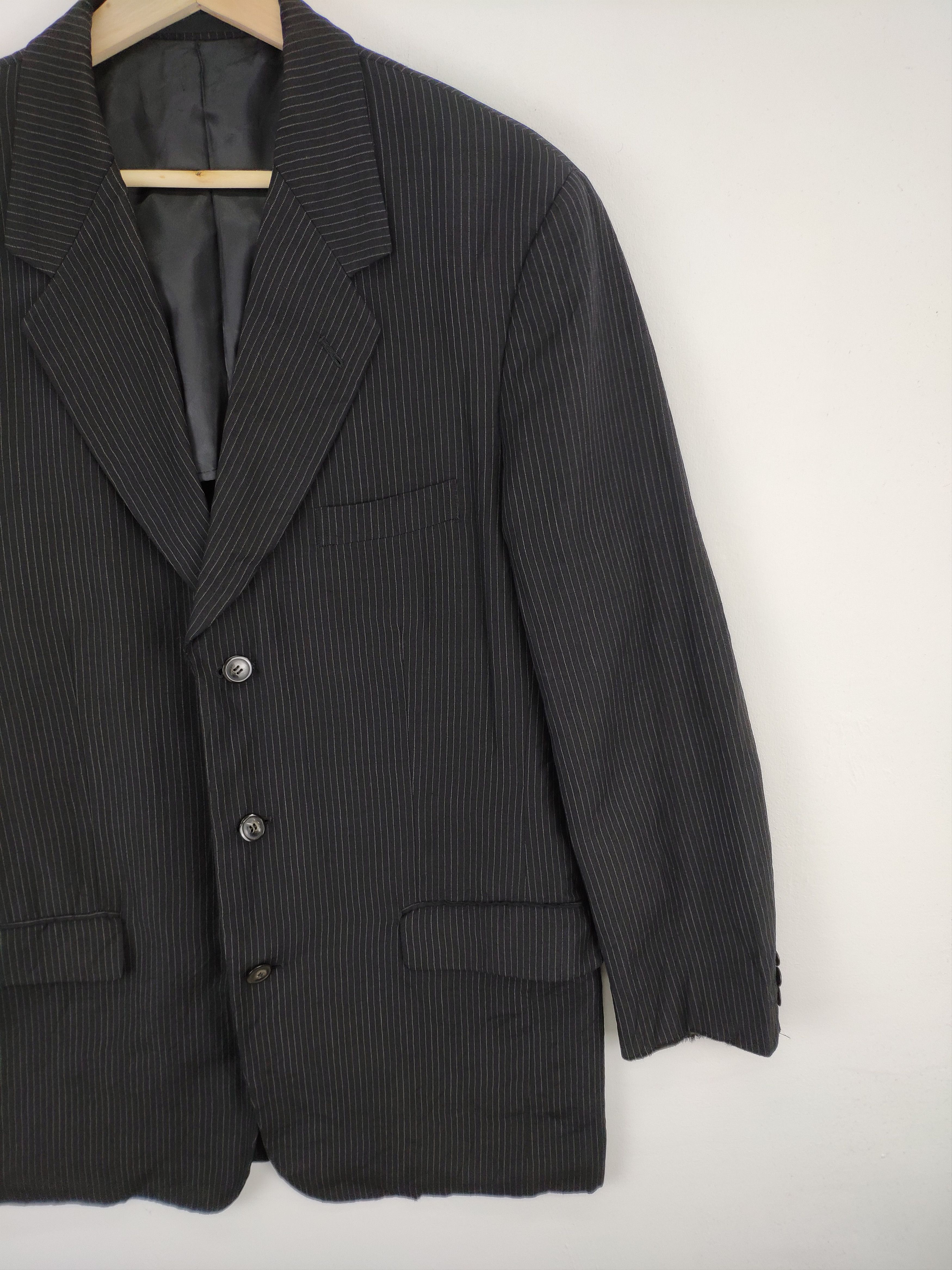 Designer × Japanese Brand × PPFM Vintage PPFM Wool Blazer Striped Distressed Size US M / EU 48-50 / 2 - 11 Thumbnail