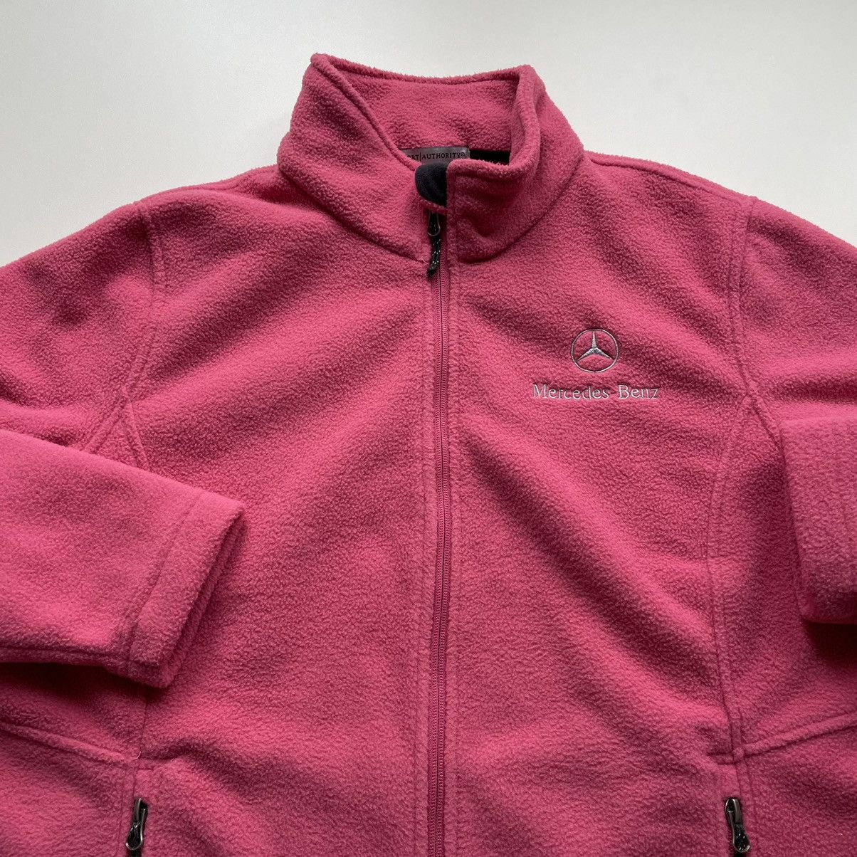 Mercedes-Benz Vintage 2000s Mercedes Benz Embroidered Fleece Pink Jacket Size XL / US 12-14 / IT 48-50 - 2 Thumbnail