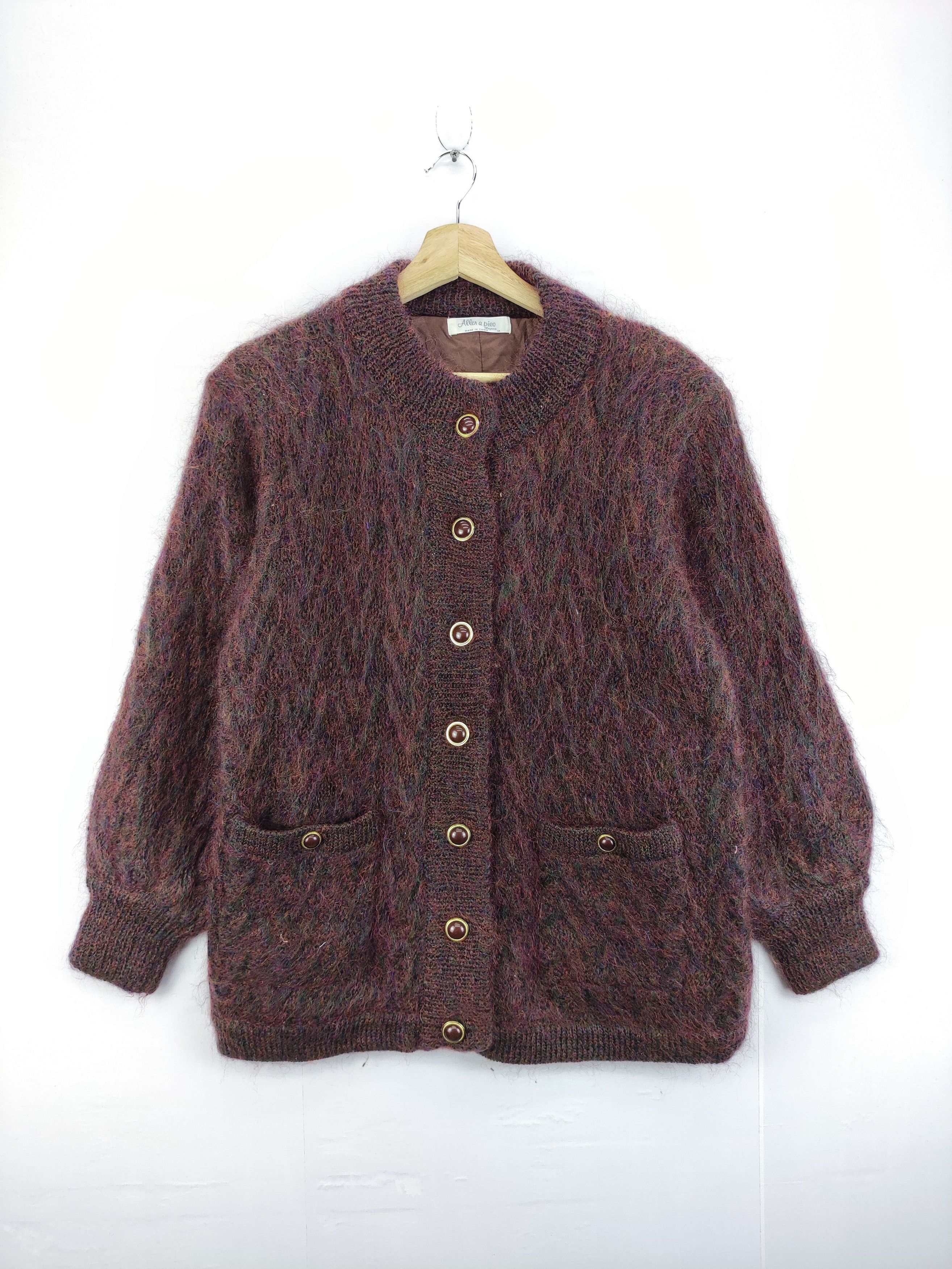 Japanese Brand Vintage 90s Mohair Cardigan Button Up Size US M / EU 48-50 / 2 - 1 Thumbnail