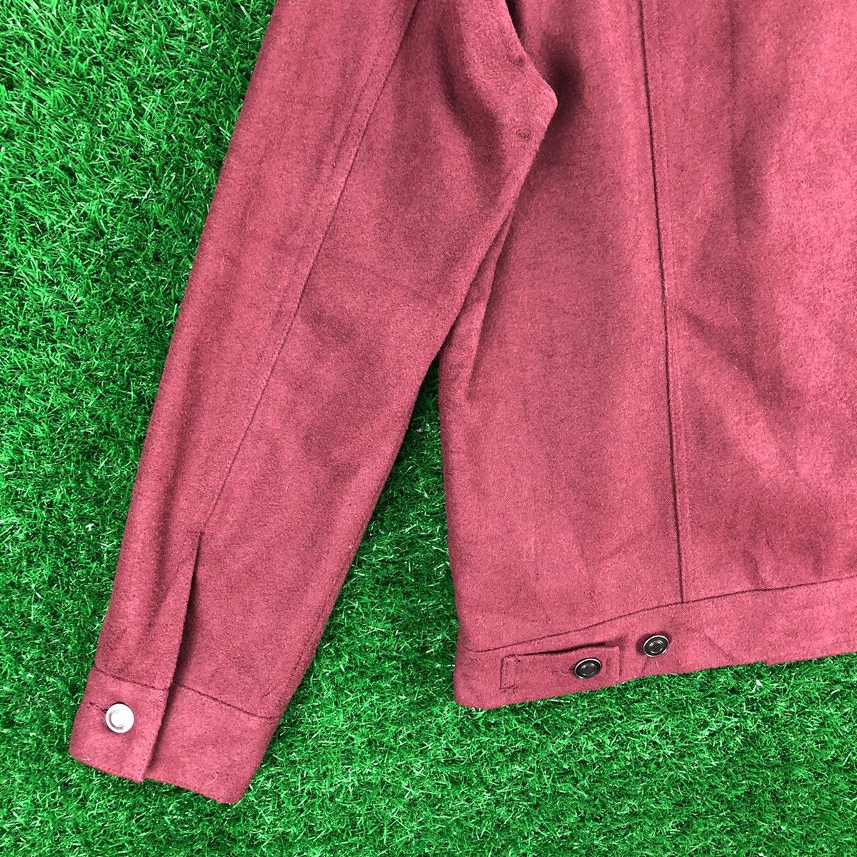 Japanese Brand Vintage Wool Trucker Jacket Maroon by Browny Size US XS / EU 42 / 0 - 6 Thumbnail